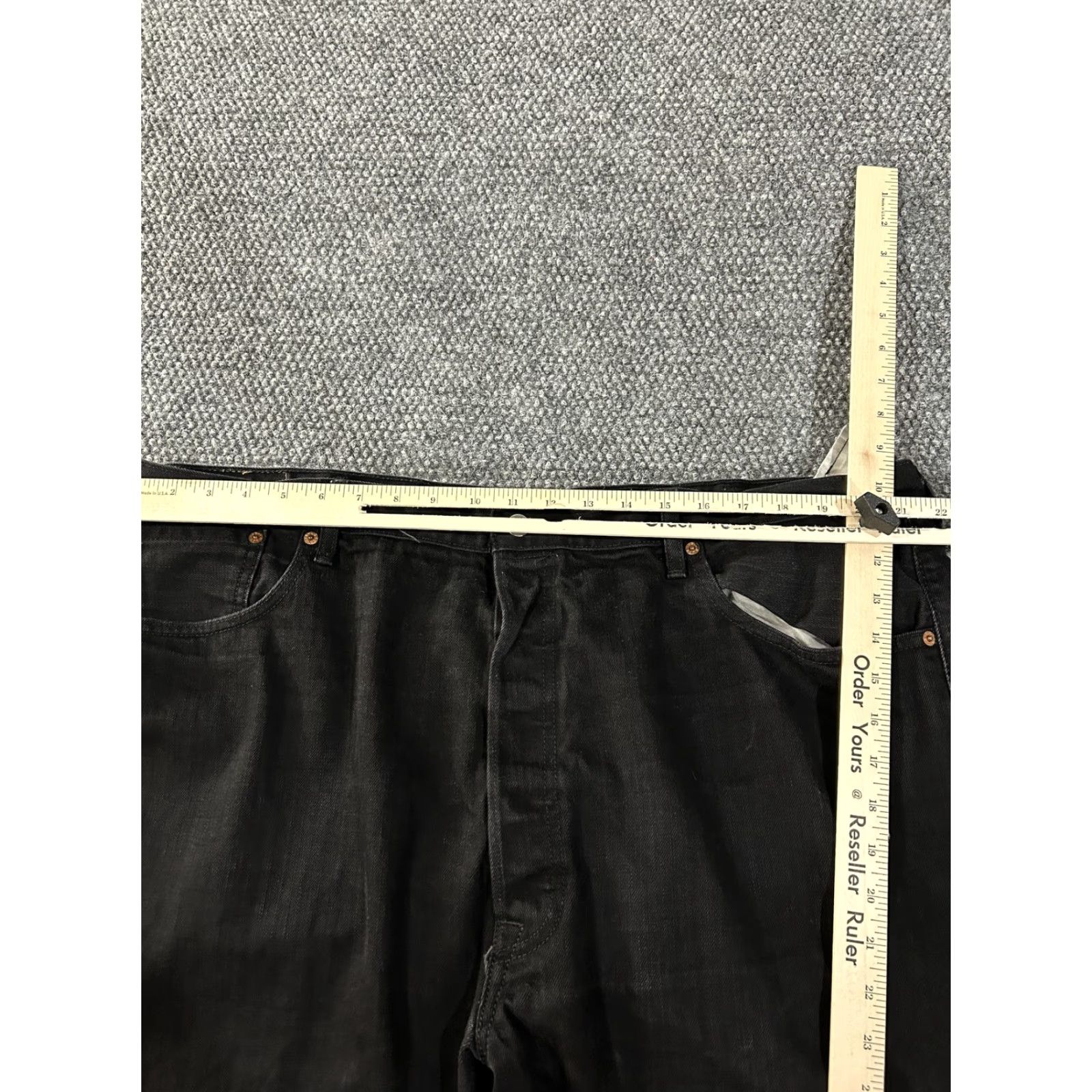 Levi's Levi's 501 Jeans Mens 44x32 Black Button Fly Straight Leg Regular Denim Pants Relaxed Fit Pockets Size US 44 / EU 60 - 4 Thumbnail
