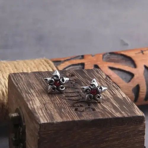 Jewelry × Sterling Silver Pentagonal Star Stud Earrings Size ONE SIZE - 1 Thumbnail