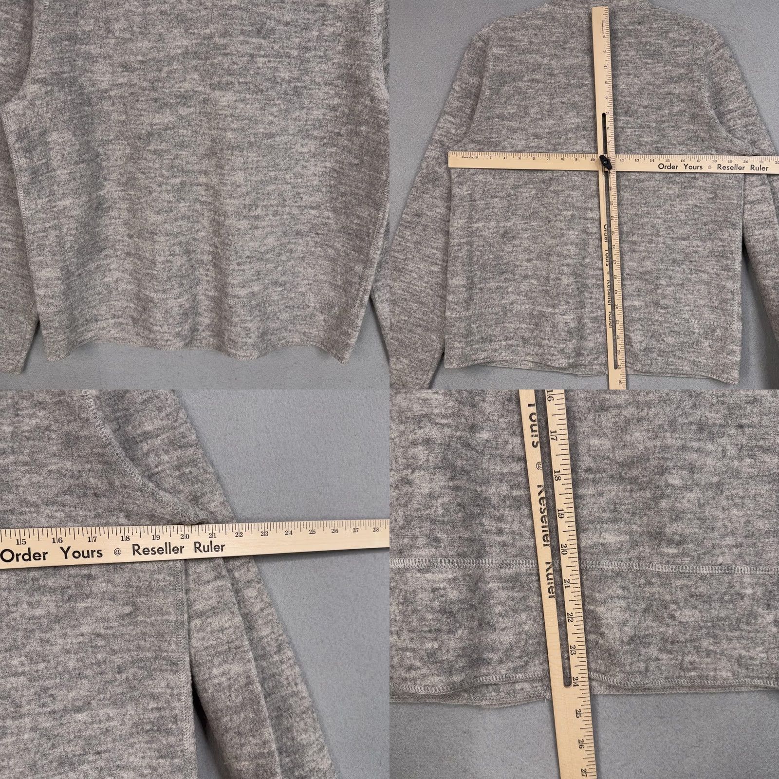 Vintage Carole Little Cardigan Womens Medium Gray 100% Wool Mock Neck Button Sweater Size M / US 6-8 / IT 42-44 - 8 Thumbnail