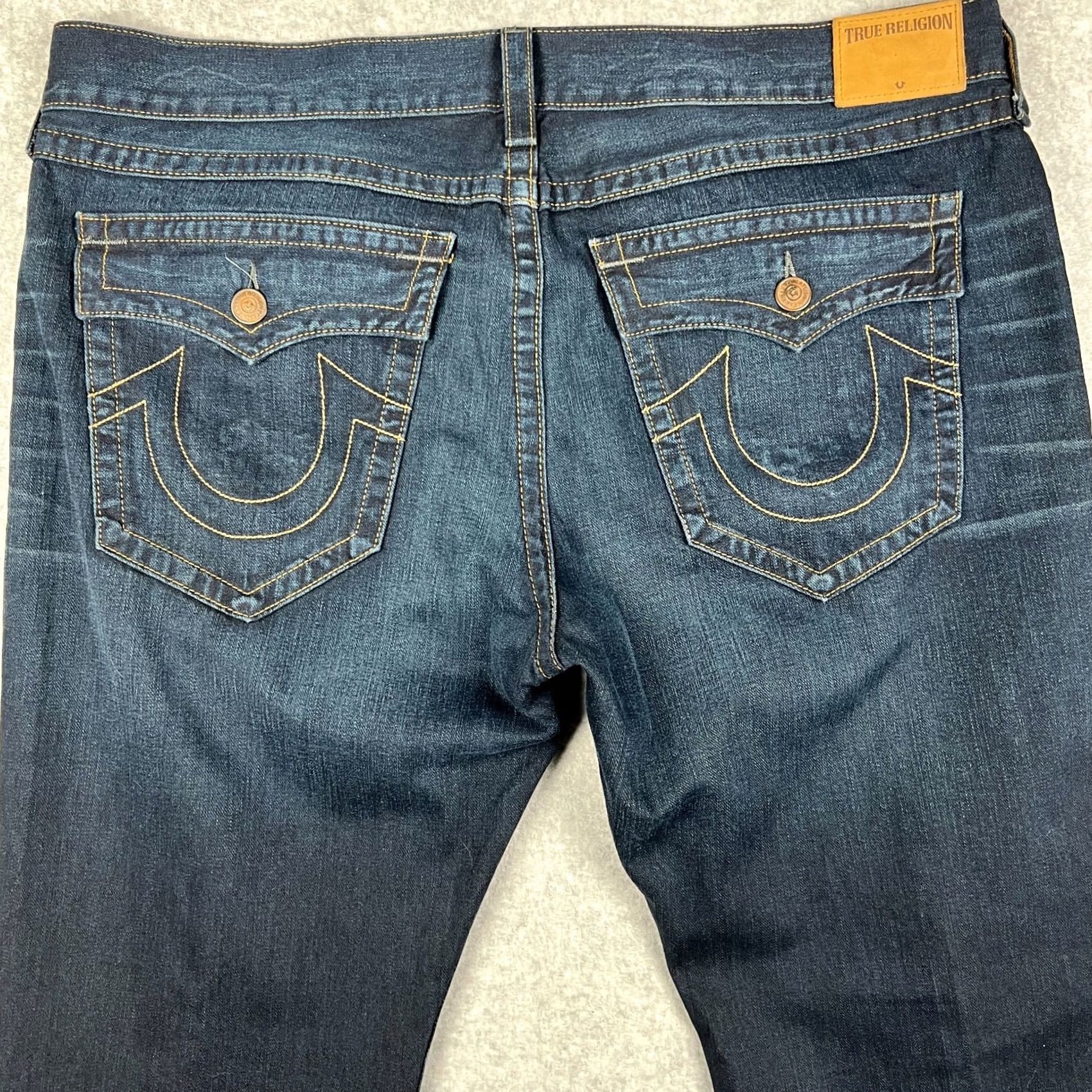 True Religion True Religion Billy Bootcut Jeans 42x35 Mens Blue USA Made Flap Pockets Pants Size US 42 / EU 58 - 3 Thumbnail