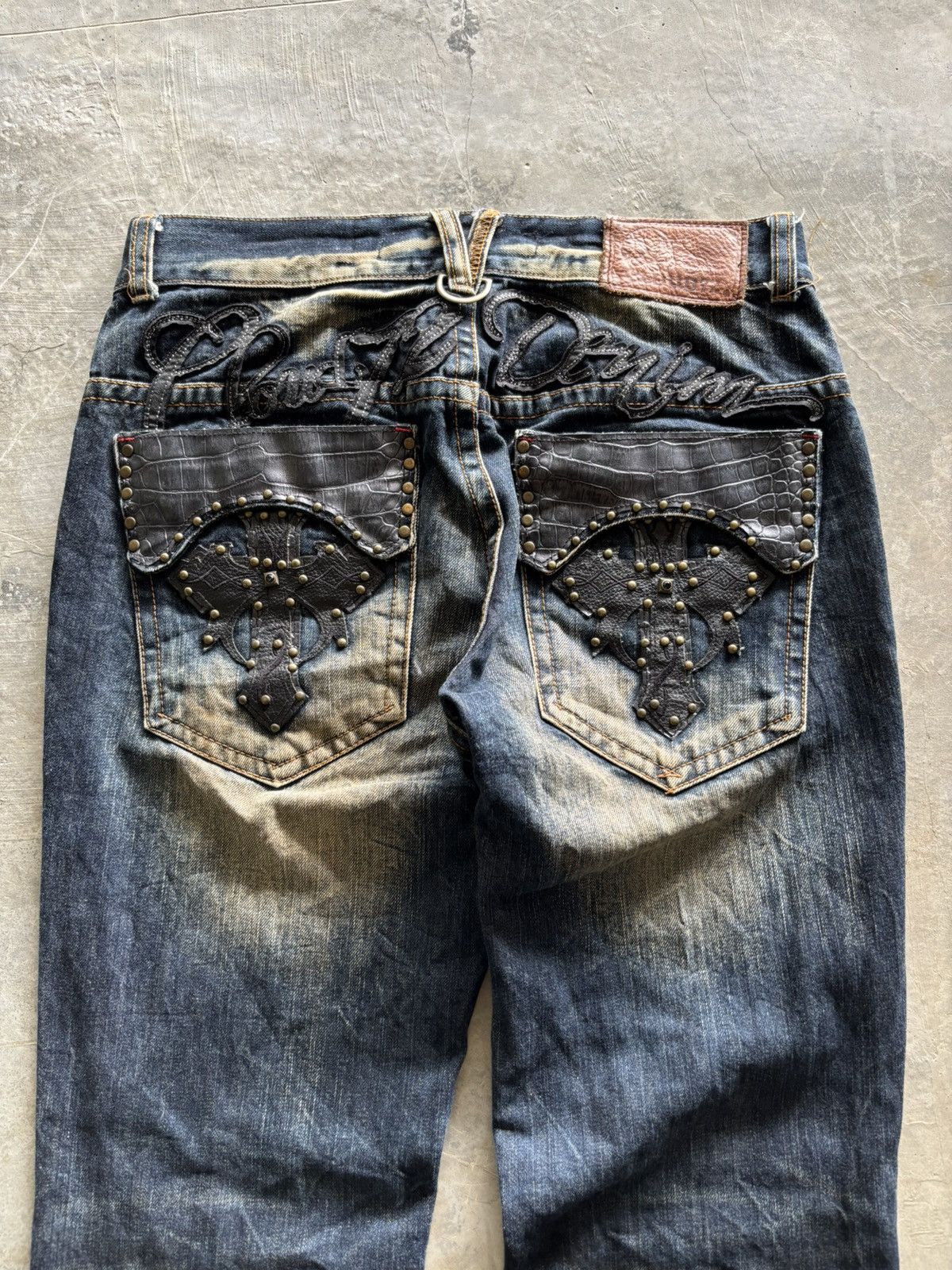 Japanese Brand RUSTY CLOUD72 crocodile patches cross chrome hearts inspired Size US 33 - 13 Thumbnail