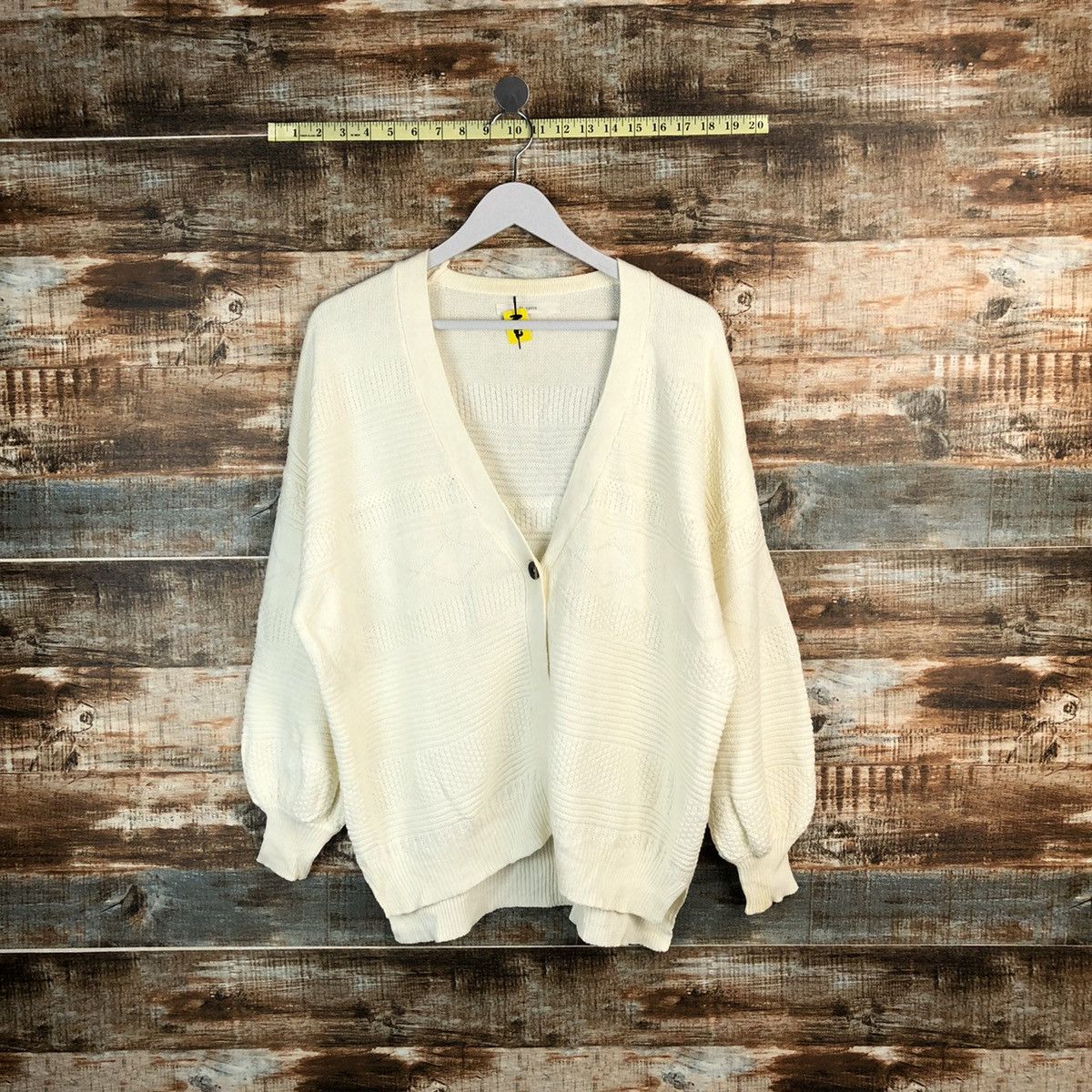Vintage Le Cois White Cardigan Knitwear #A1662 Size US M / EU 48-50 / 2 - 1 Thumbnail