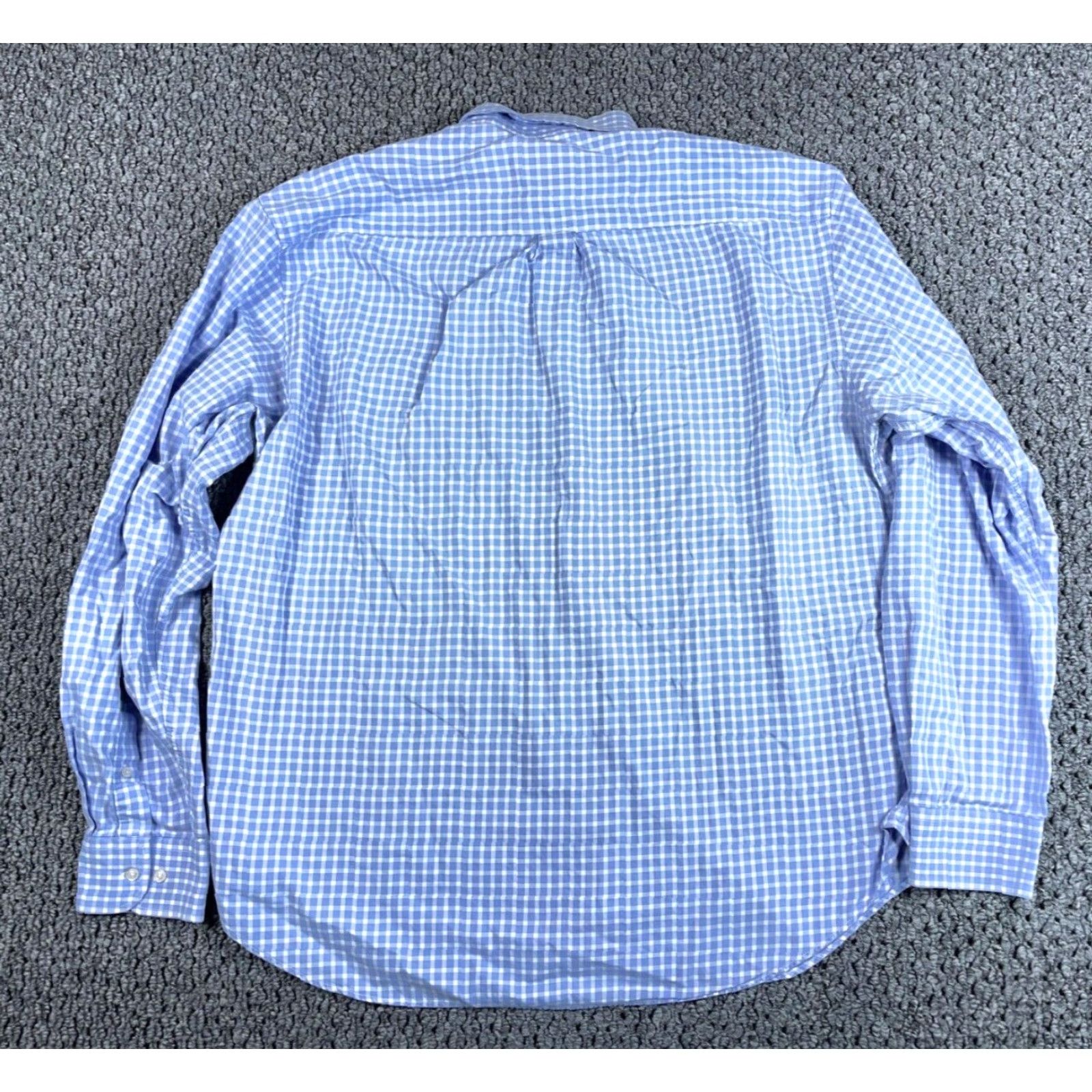 Peter Millar Peter Millar Shirt Adult XL Blue Gingham Check Cotton Long Sleeve Button-Down Preppy Casual Mens Size US XL / EU 56 / 4 - 2 Thumbnail