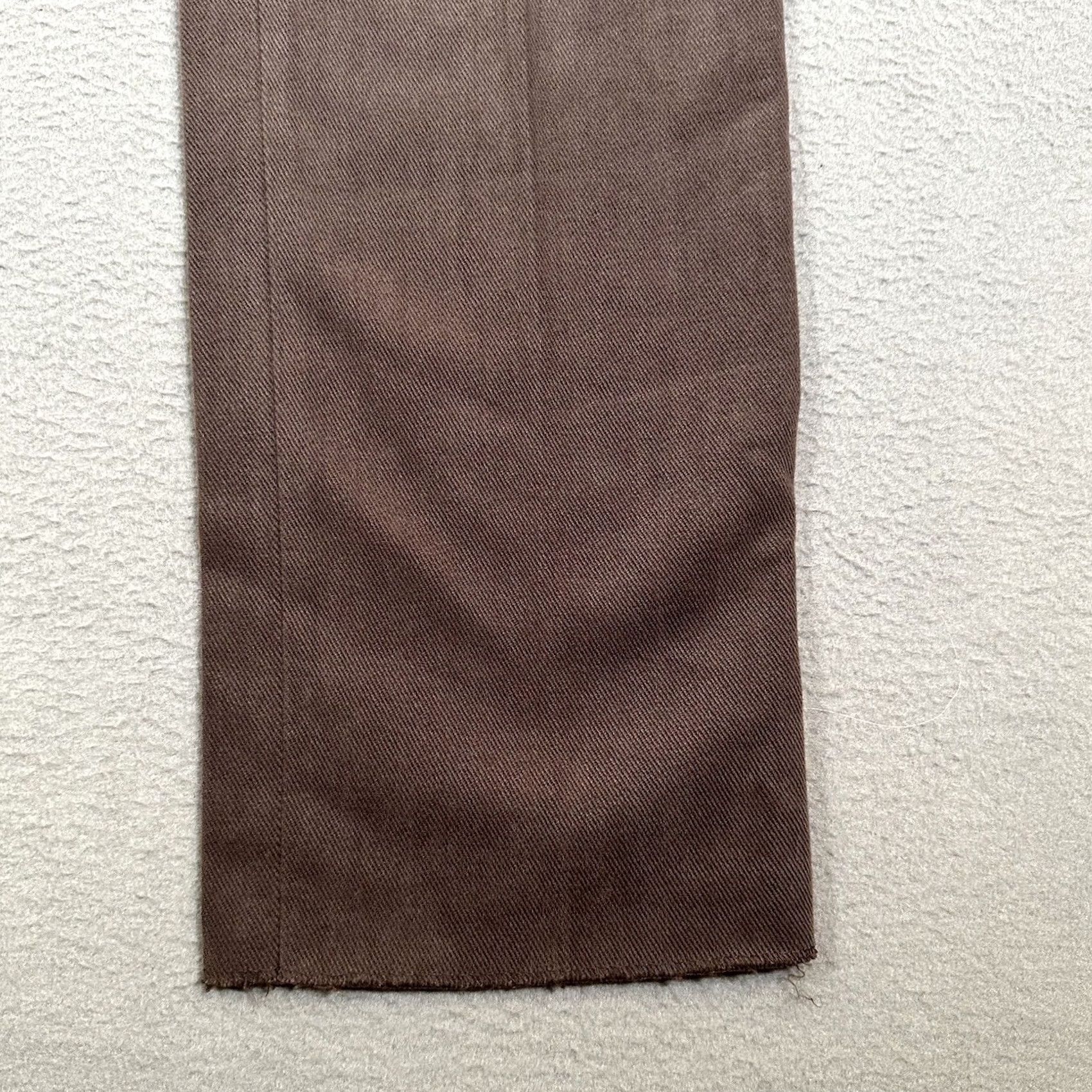 Vintage David Saddler Dress Pants Mens 50 Brown Chino Flat Front Straight Leg Dress Pants Regular 35x35 Wool Cotton Fall Spring Summer Winter Vintage No Size US 34 / EU 50 - 7 Thumbnail