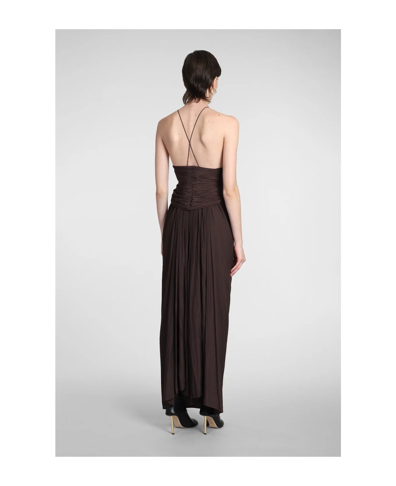 Lanvin o1y0326 Maxi Dress in Dark Brown Size S / US 4 / IT 40 - 3 Thumbnail