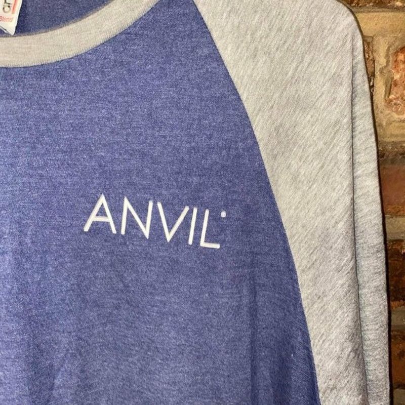 Anvil Anvil Raglan Blue Gray T-Shirt Men's Size Medium Size US M / EU 48-50 / 2 - 5 Thumbnail