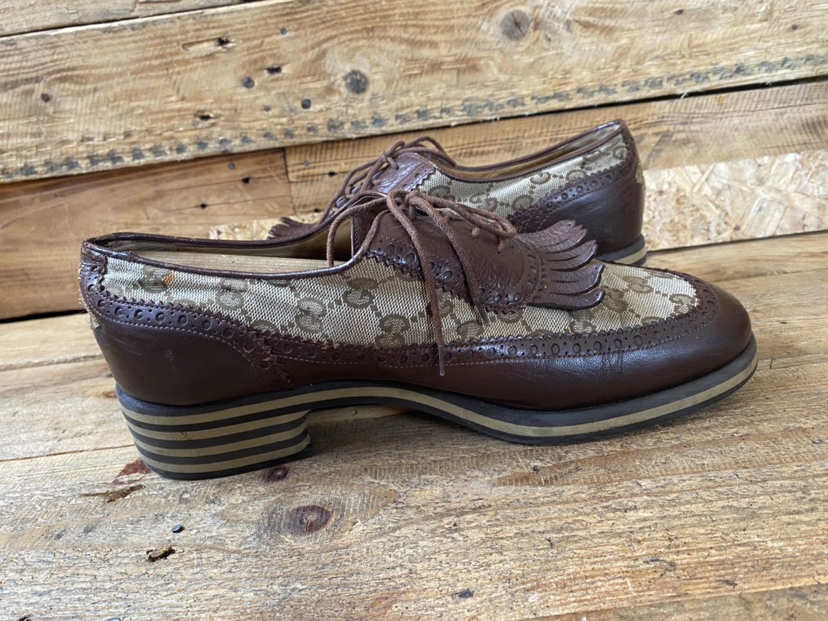 Dapper Dan × Gucci × Vintage Gucci GG logo monogram print casual heeled brouges shoe sz42 Size US 9 / EU 42 - 14 Thumbnail