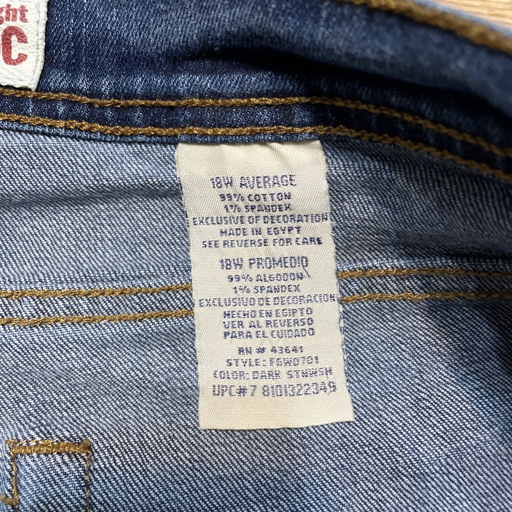 Faded Glory VINTAGE Faded Glory Women's Jeans 18W Blue Straight Stretch Classic Regular Size Size 40" / US 18 - 3 Thumbnail
