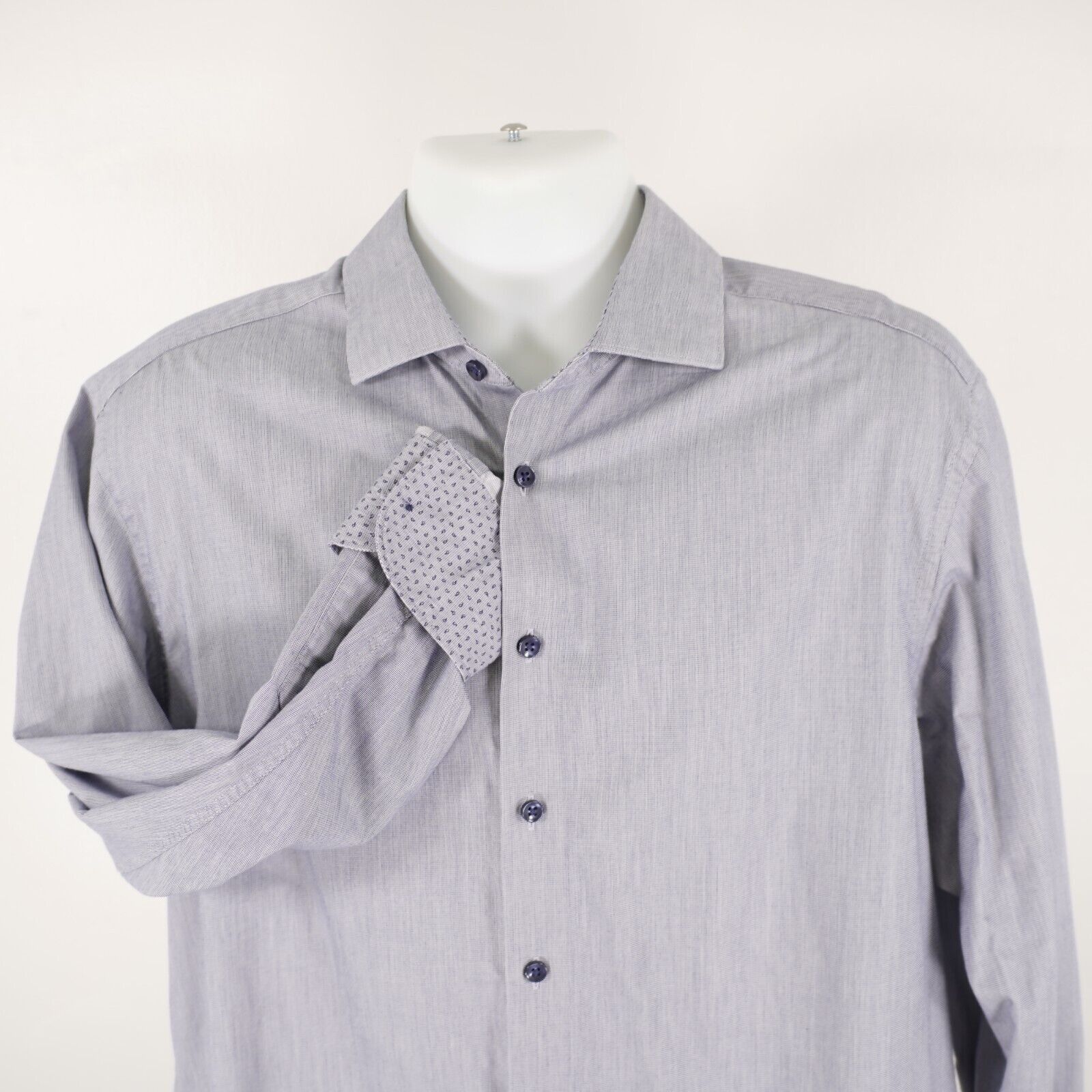Charles Tyrwhitt Charles Tyrwhitt Classic Fit Purple Flip Cuff 16.5 / 35 Coll Size US XL / EU 56 / 4 - 1 Thumbnail