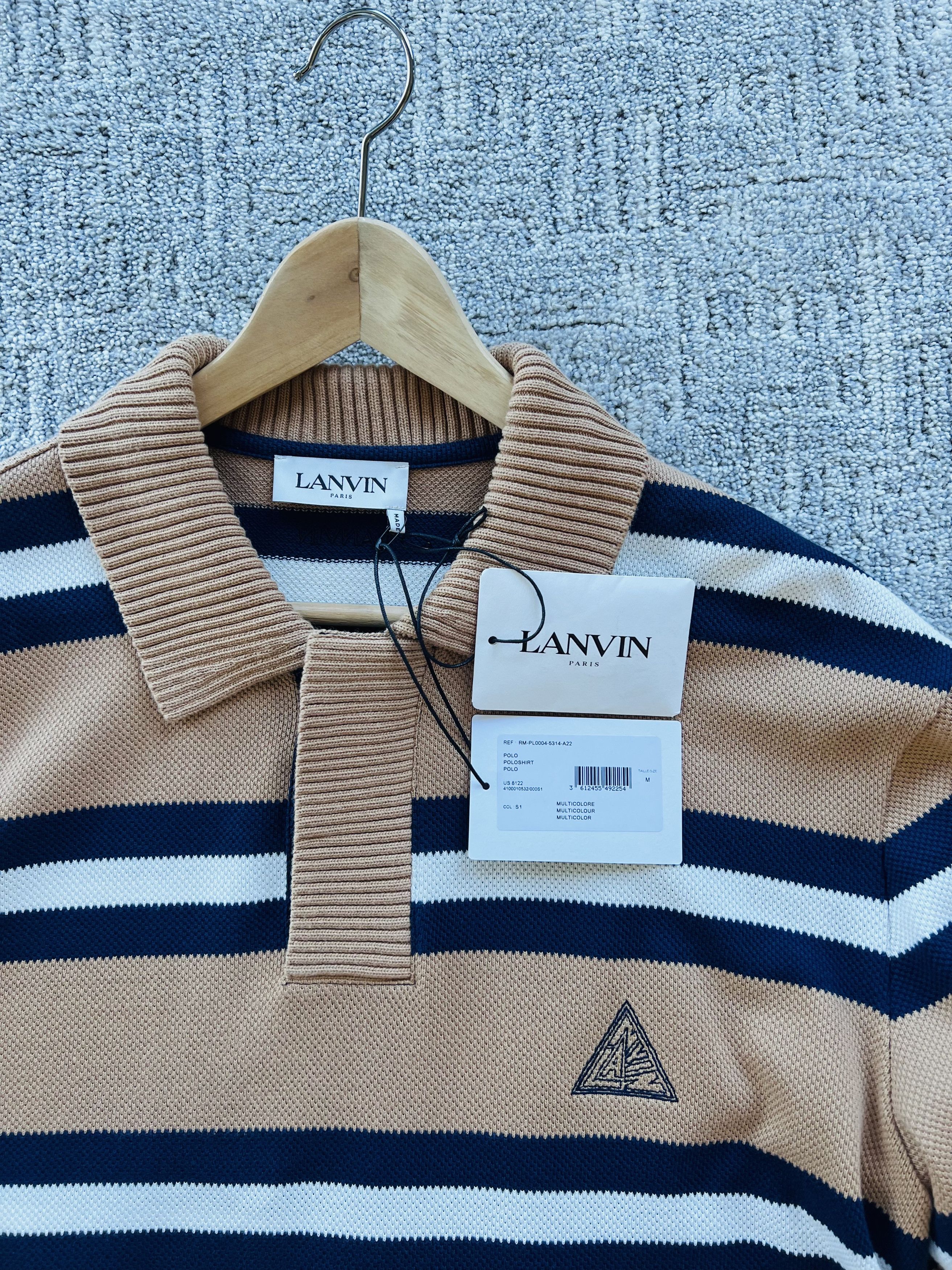Lanvin LANVIN Oversized Striped Logo Poloshirt Size US M / EU 48-50 / 2 - 5 Thumbnail