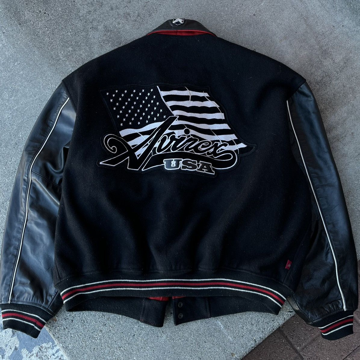 Avirex × Vintage Vintage 90’s Avirex Wool Varsity Sports Leather Jacket 4XL Size US XXL / EU 58 / 5 - 5 Thumbnail