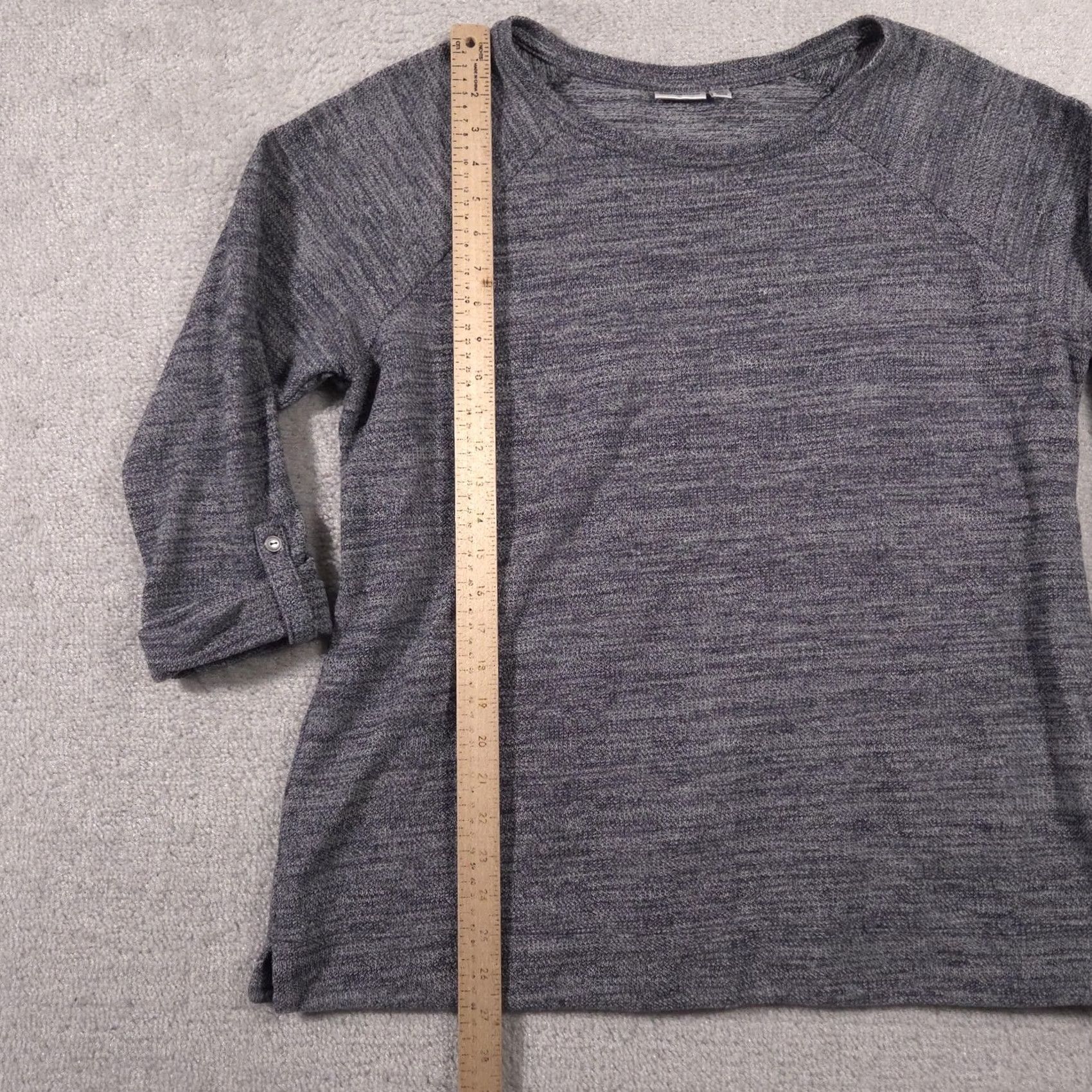 Croft & Barrow Croft & Barrow Sweater Womens 1X Gray Knit Raglan 3/4 Sleeve Roll Tab Pullover Size XL / US 12-14 / IT 48-50 - 7 Thumbnail