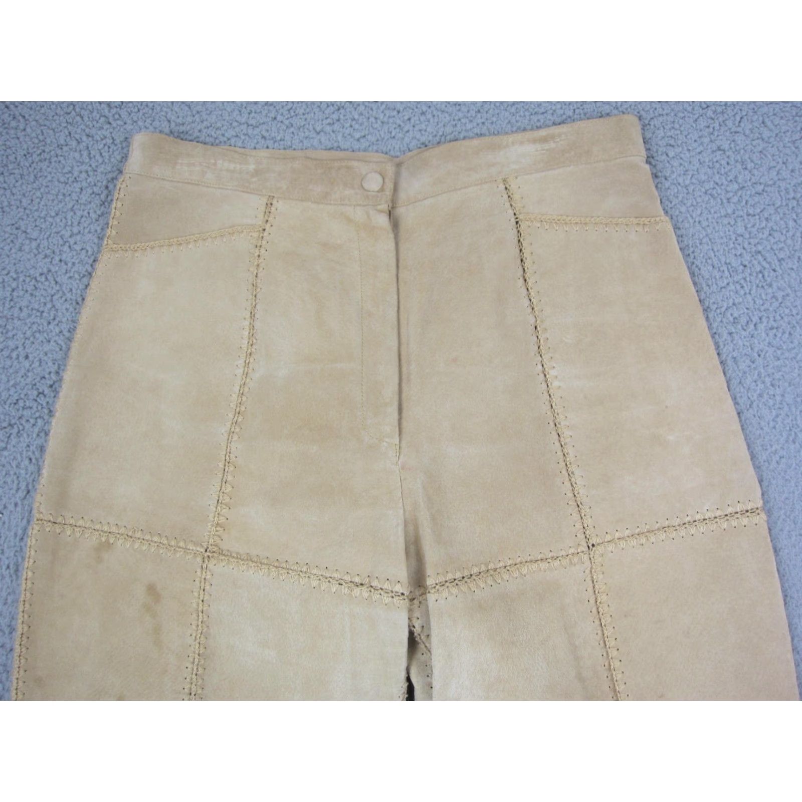 Essentials VINTAGE Suede Essentials Pants Mens L Brown Leather Wool Patchwork 80s 90s Retro Hippie Straight Mens Size US 33 - 7 Thumbnail