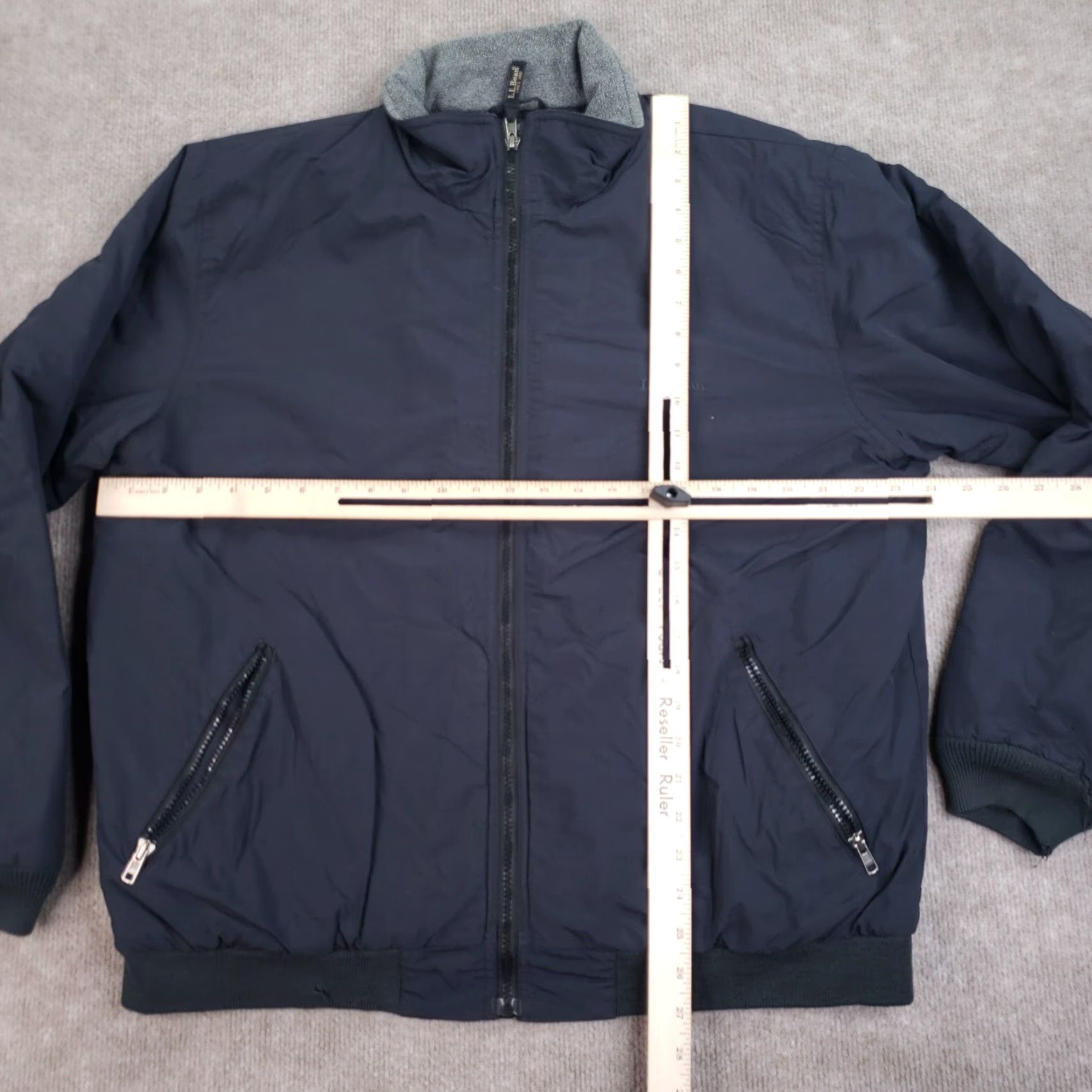Vintage LL Bean Fleece Lined Mens Navy Blue Full Zip Long Sleeve Mock Neck Jacket Large Size US L / EU 52-54 / 3 - 2 Thumbnail