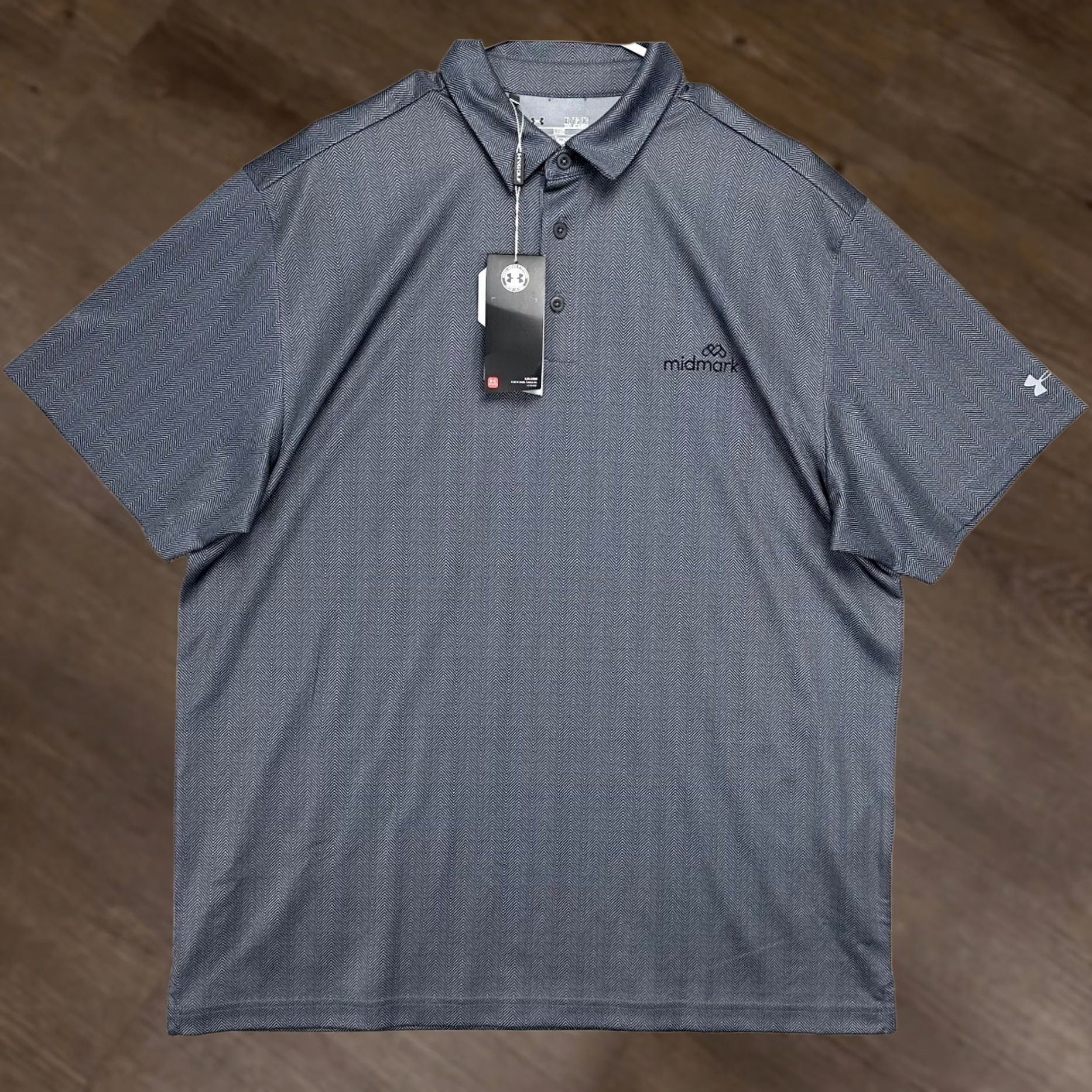 Under Armour Under Armour Heat Gear Polo Shirt Mens XL Grey Herringbone Rugby Stretch Polo Adult Short Sleeve New Size US XL / EU 56 / 4 - 1 Thumbnail