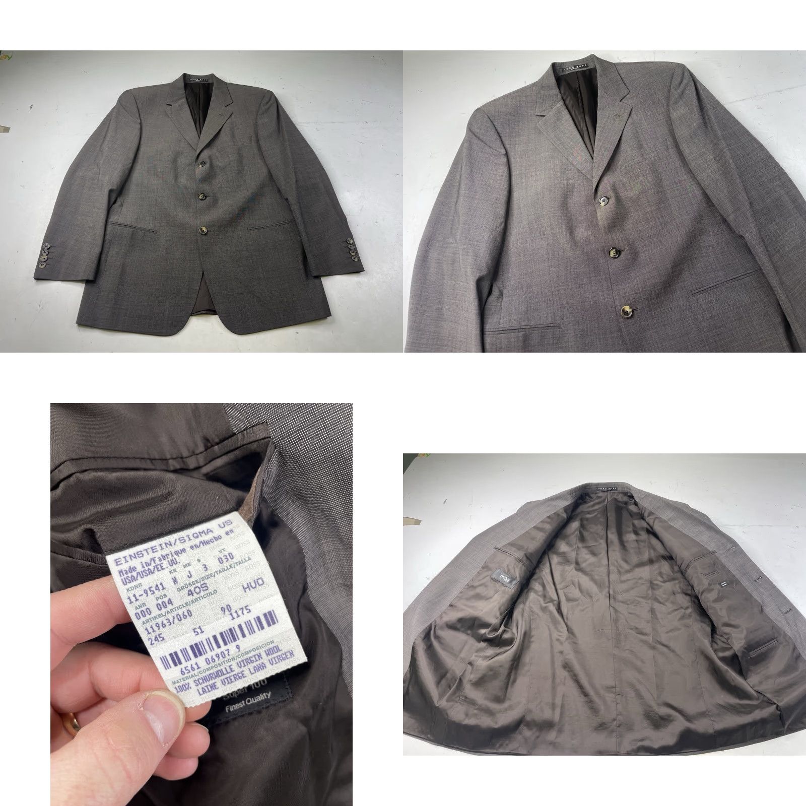 Hugo Boss VINTAGE Hugo Boss Men’s 40S 2pc Pant Suit Brown Plaid Pleated Cuffed Pants USA Size 40R - 8 Thumbnail