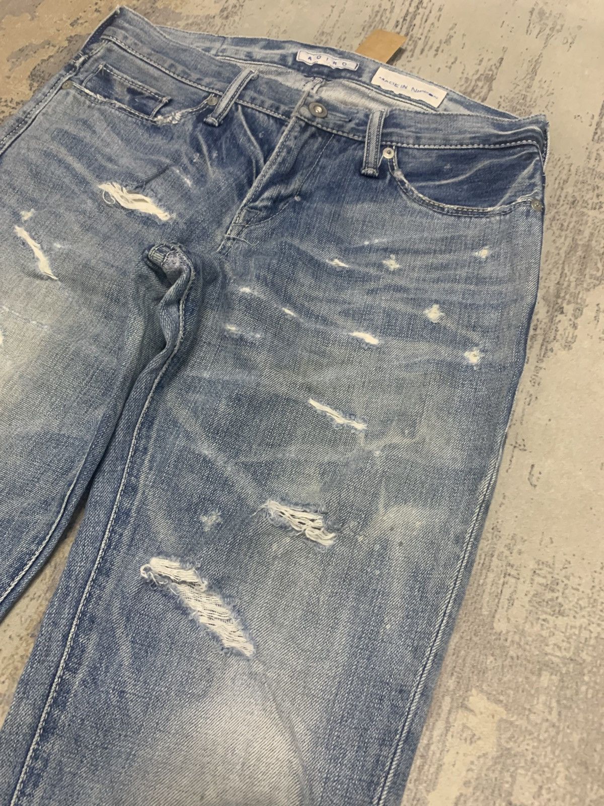 Japanese Brand AOIRO Japanese Distressed Denim Size US 32 / EU 48 - 5 Thumbnail
