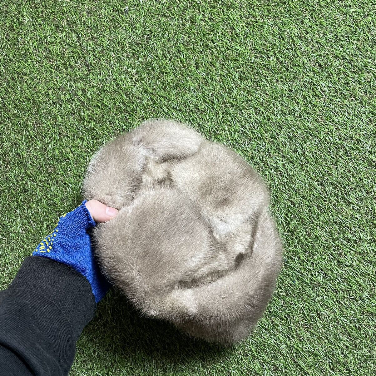 Japanese Brand Pale Gray Vintage Fur Hat – Minimalist Archive Coldwear Size ONE SIZE - 3 Thumbnail