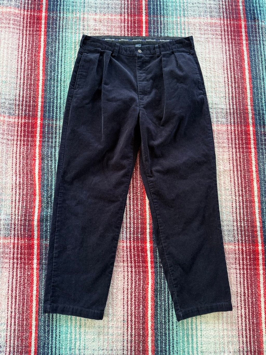 Polo Ralph Lauren Vintage Polo Ralph Lauren Navy Corduroy Wide Leg Pants 36x30 Size US 36 / EU 52 - 1 Thumbnail