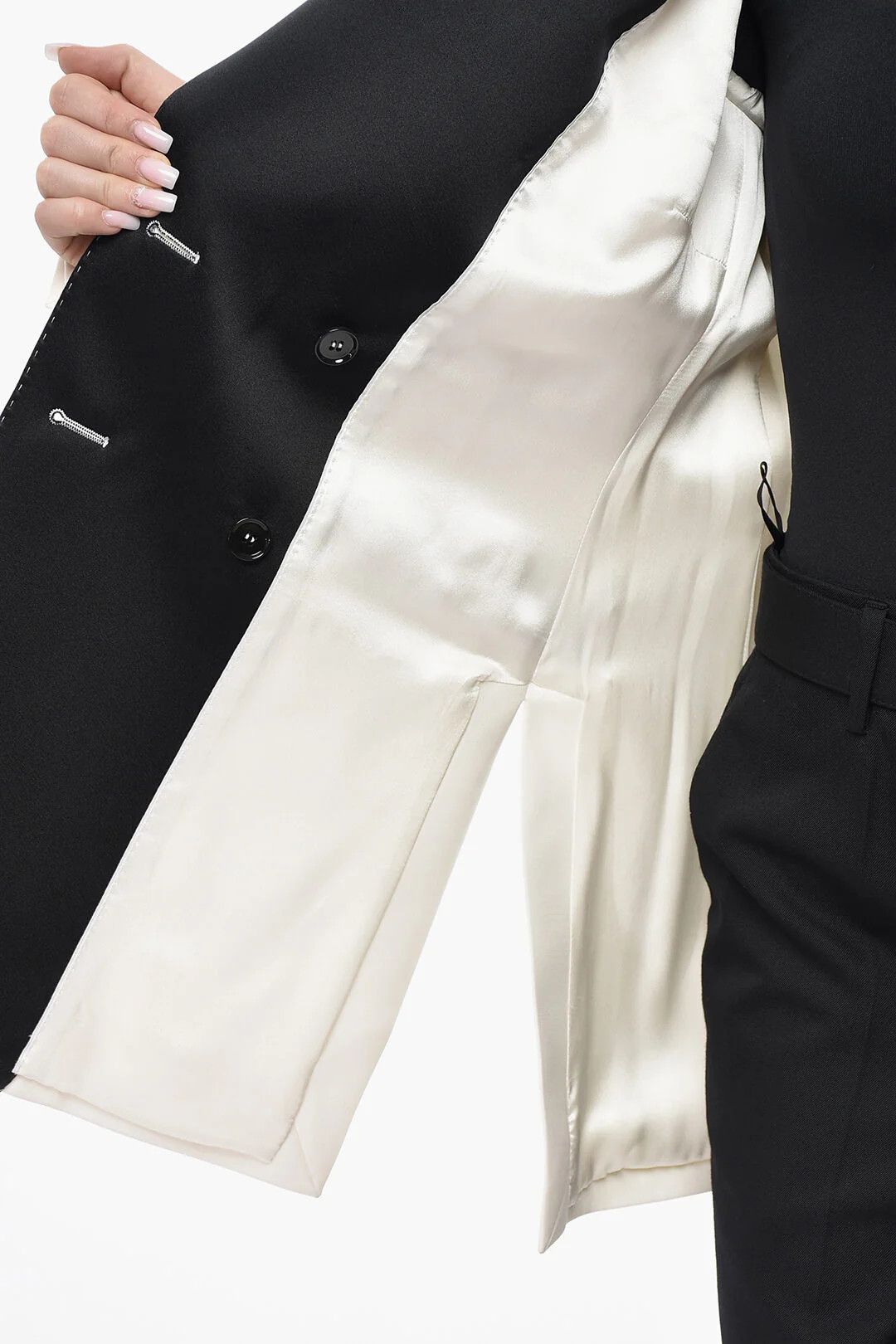 Dolce & Gabbana og1mm0426 Double-Breasted Wool-Blend Blazer in White Size M / US 6-8 / IT 42-44 - 5 Thumbnail