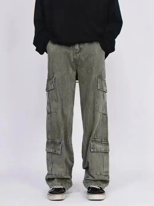 Jean fade punk cargo distressed jeans Size US 32 / EU 48 - 3 Thumbnail