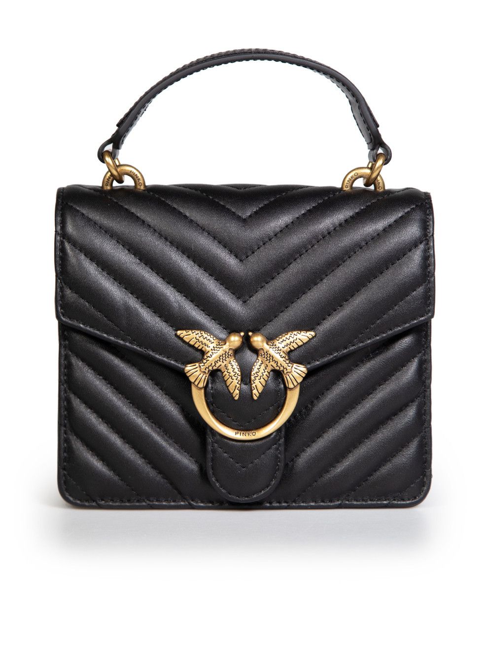 Pinko Black Leather Mini Crossbody Love Bag Size ONE SIZE - 1 Thumbnail