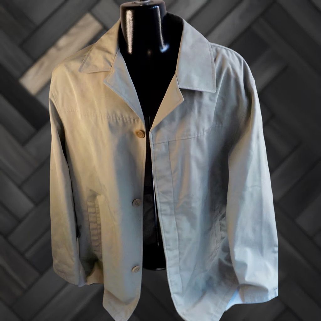 Kenneth Cole KENNETH COLE Reaction Rain Coat Button Front Lined Water Resistant Beige XL Coat Mens Size US XL / EU 56 / 4 - 1 Thumbnail