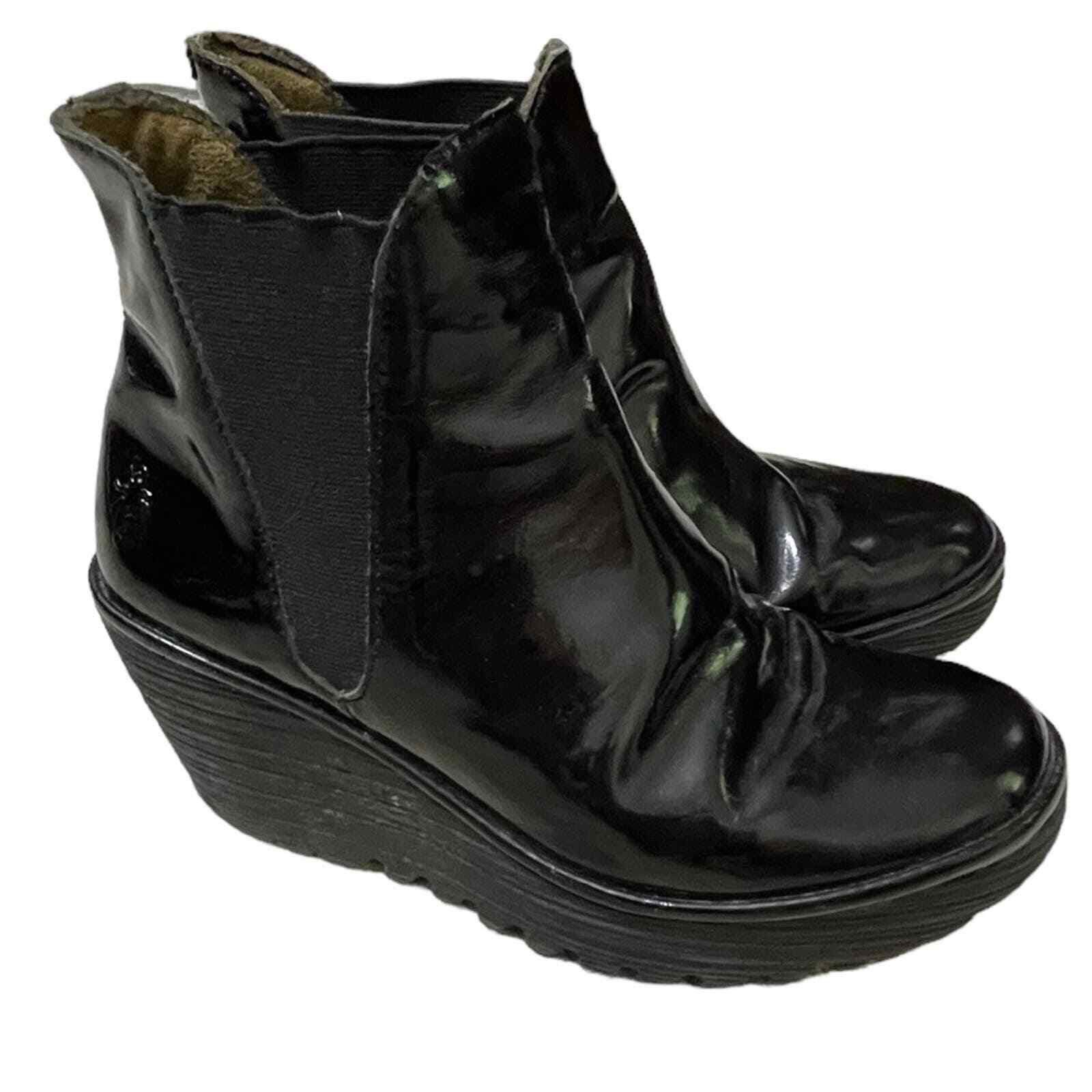 Fly London Fly London Yoss Patent Leather Platform Ankle Boot Size US 6.5 / IT 36.5 - 2 Thumbnail