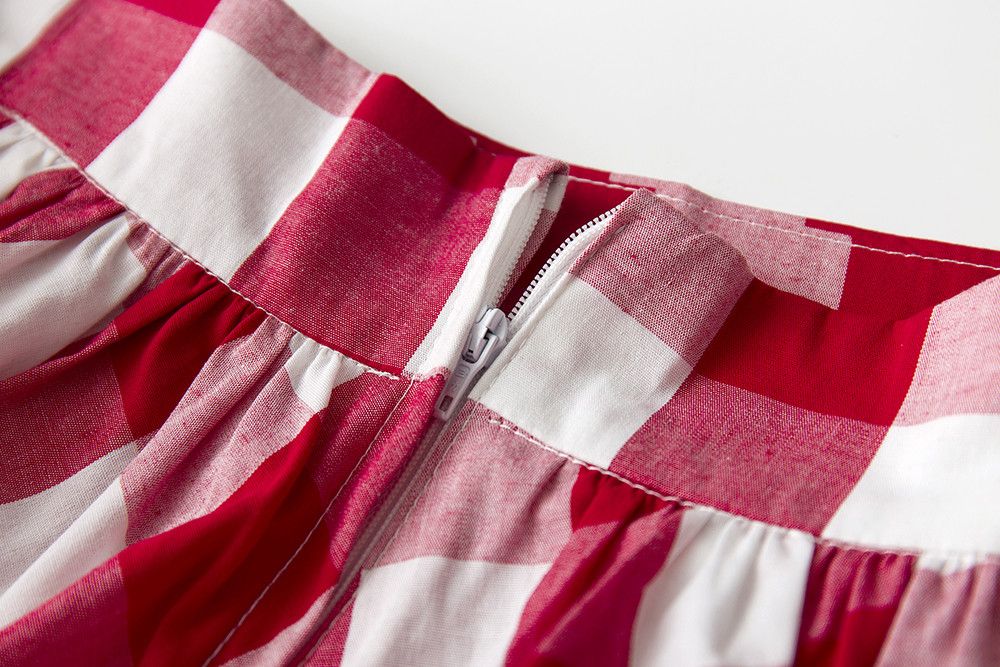 Other Vintage Plaid Circle Skirt - Knee Length Red Checked Size 30" / US 8 / IT 44 - 3 Thumbnail