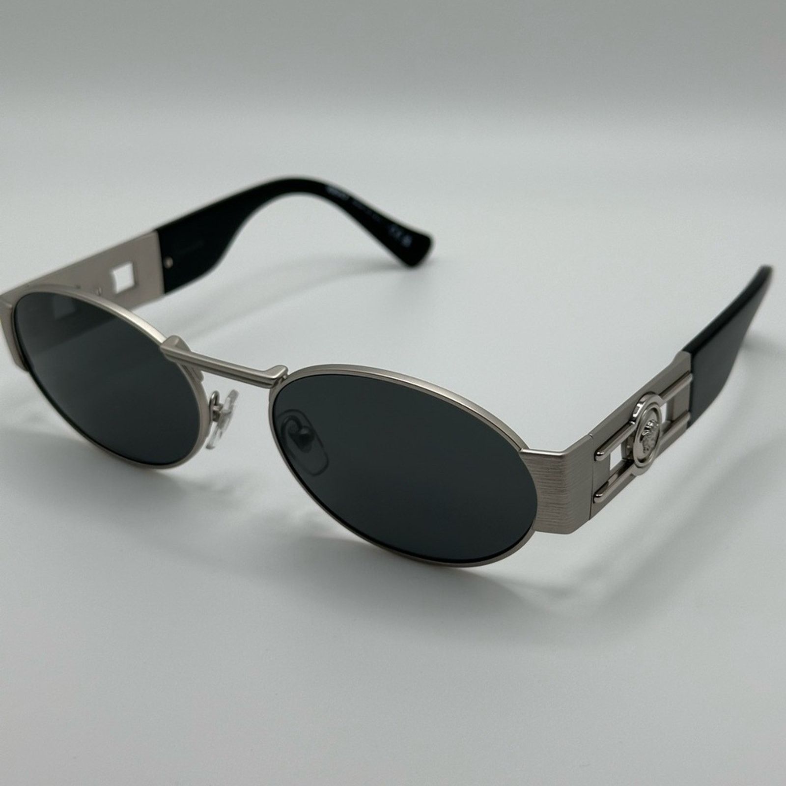 Versace NEW VERSACE VE2264 151387 Silver Dark Grey Unisex Sunglasses Size ONE SIZE - 3 Thumbnail