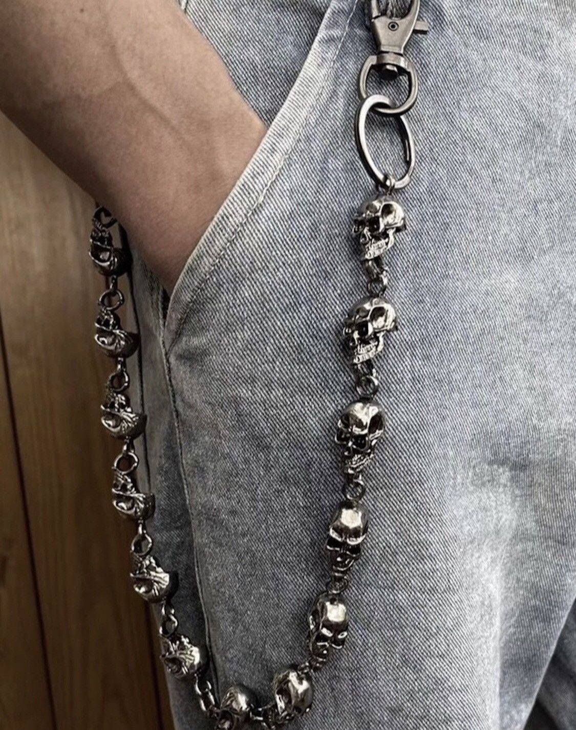 Jewelry Skull Link Wallet Demon Pocket Chain Size ONE SIZE - 2 Thumbnail