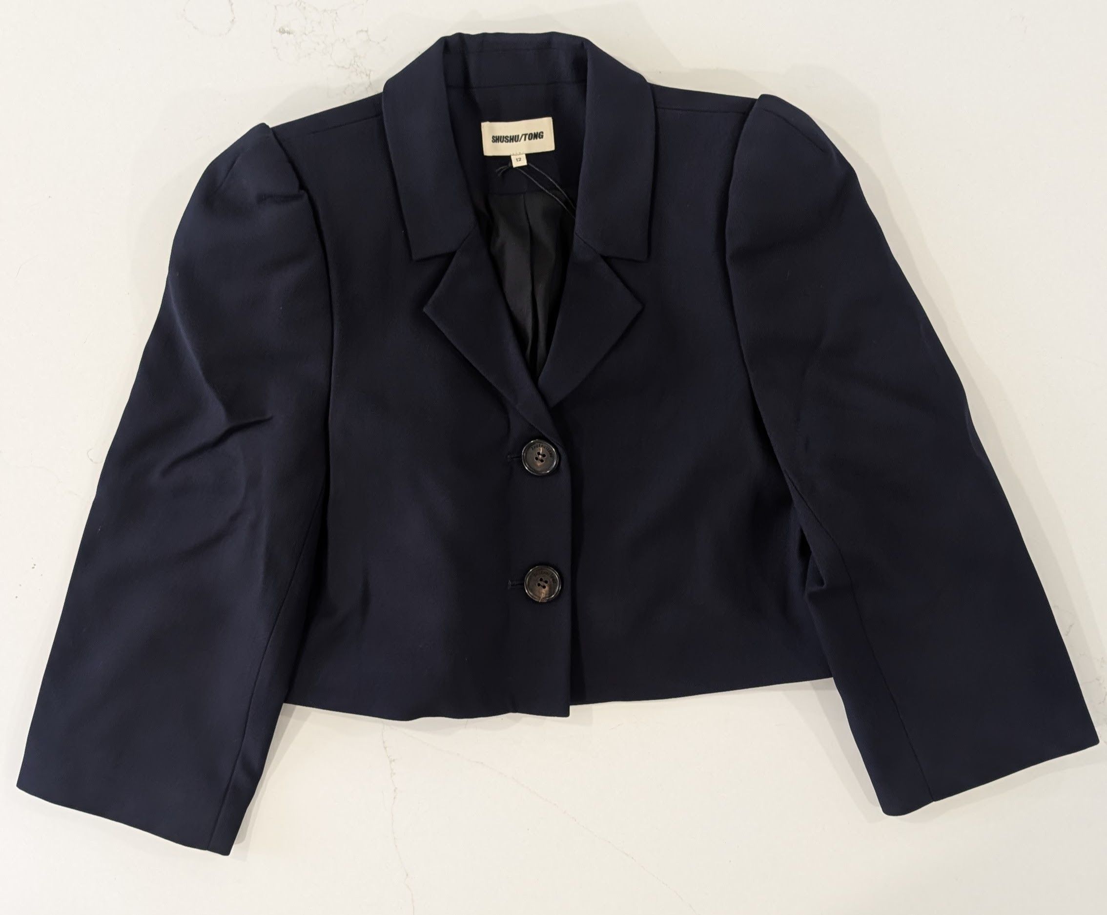 Shushu/Tong SHUSHU/TONG Cropped Puff Sleeve Blazer Size L Size L / US 10 / IT 46 - 1 Thumbnail