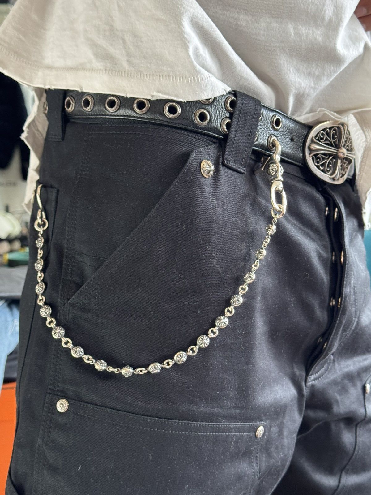 Chrome Hearts DOUBLE STUD STERLING SILVER LEATHER BELT +BUCKLE *RARE* Size 36 - 3 Thumbnail