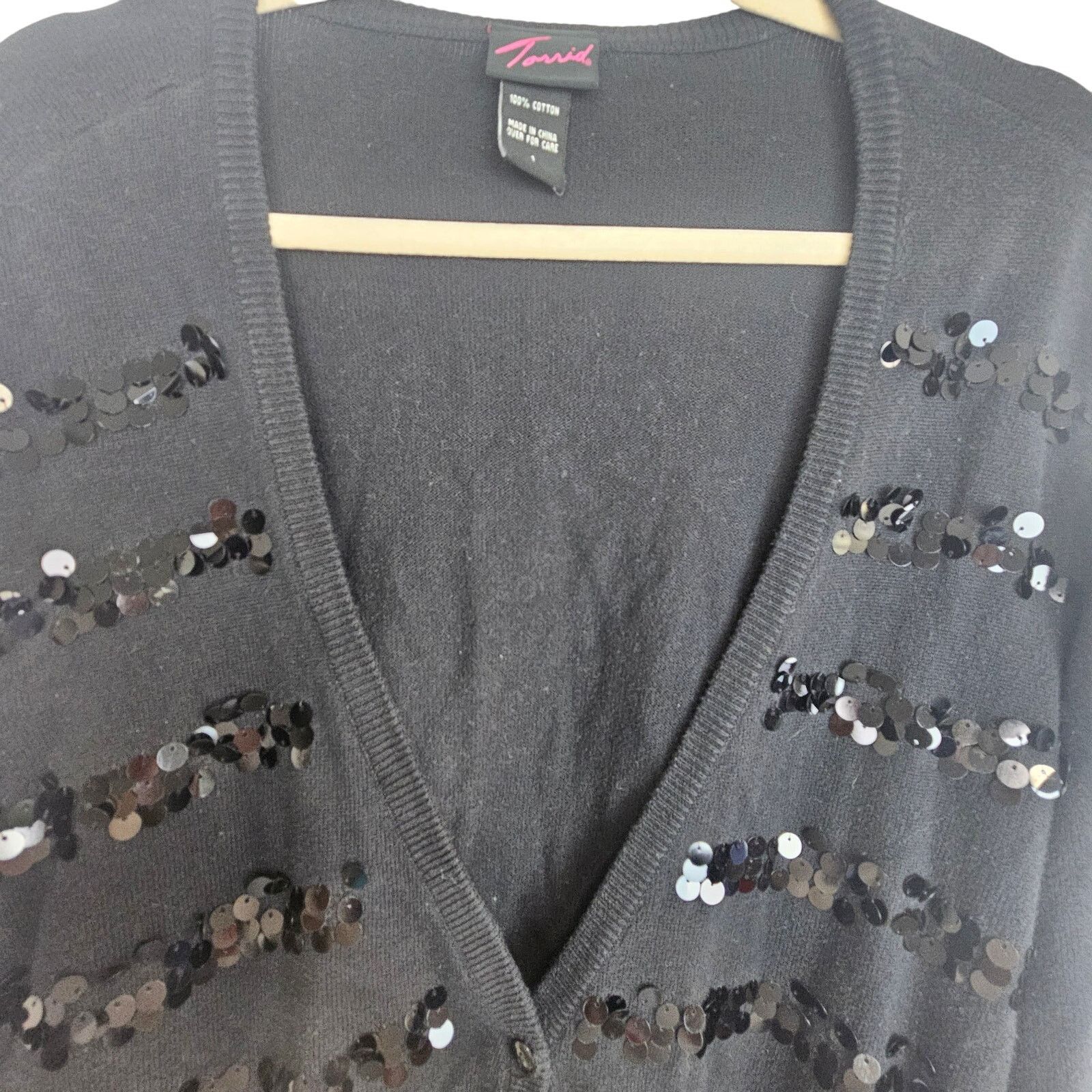 Corridor Torrid Paillette Sequin Striped Cardigan Sz 1X Whiimsigoth Size XL / US 12-14 / IT 48-50 - 3 Thumbnail