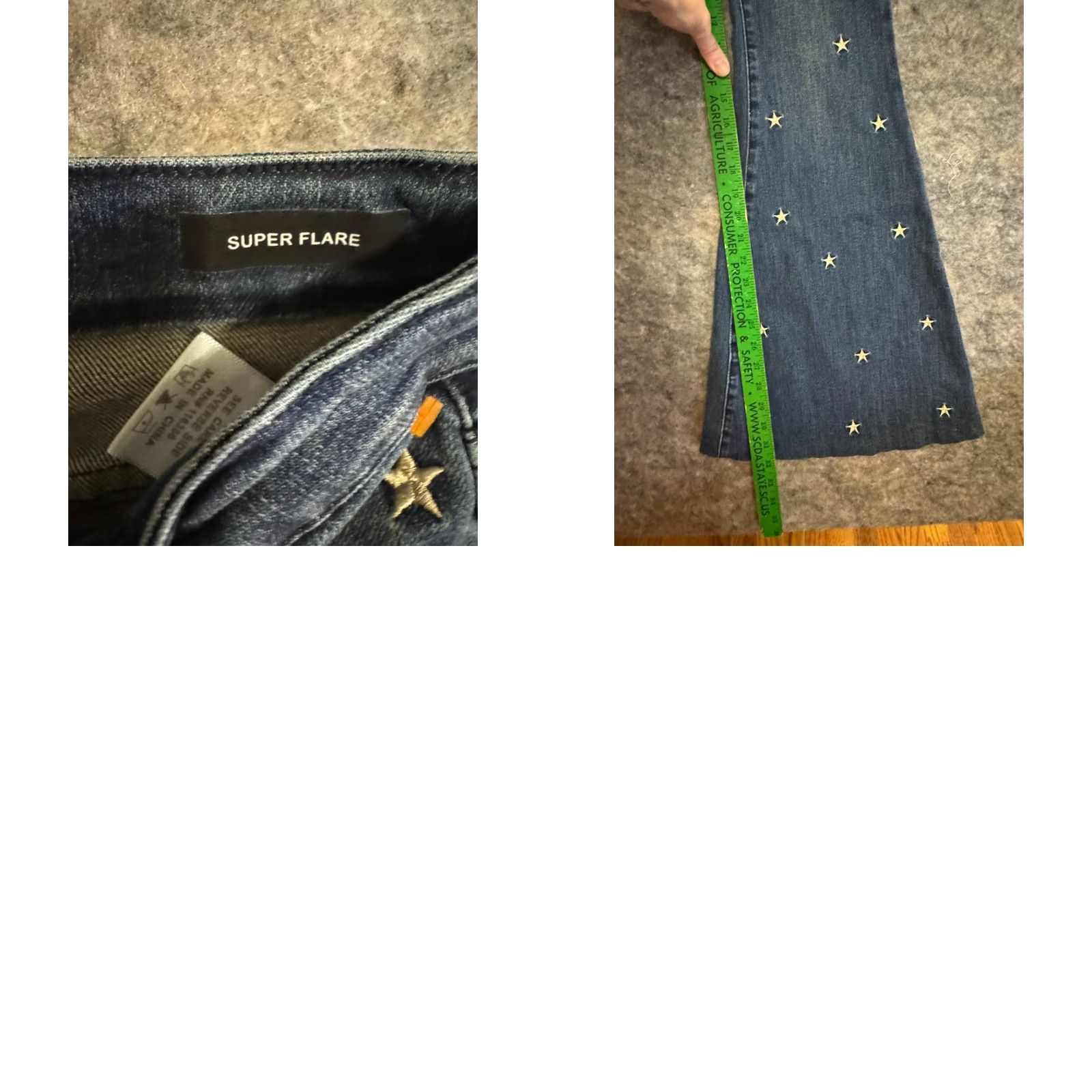 Vintage Judy Blue Women's Ultra High Rise Stars Jeans Flared 3/26 Denim Blue 5-Pocket Gunmetal Logo Belt Loops Regular Stretch Vintage: No Size 26" / US 2 / IT 38 - 8 Thumbnail