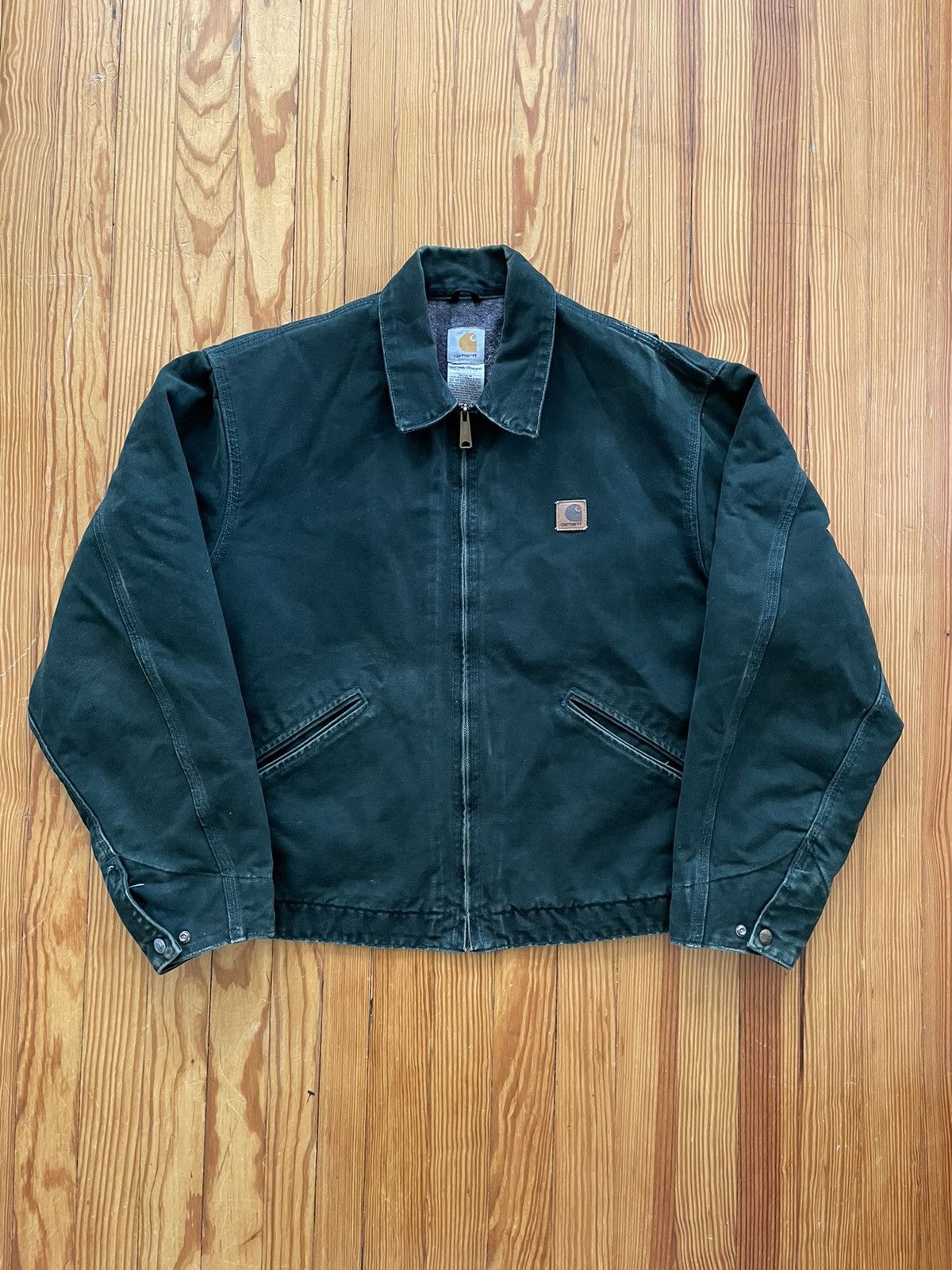 Image of Grail Carhartt Detroit Jacket J146 Spc Spruce Green Vintage, Men's (Size XL)