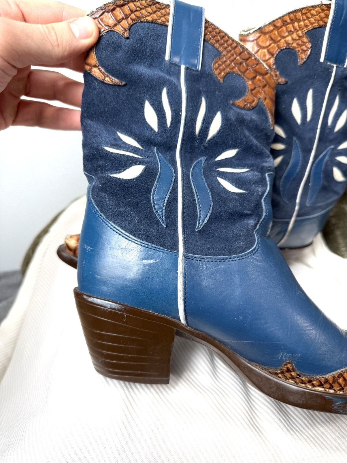 Cowboy Equipment Vintage Vic Matie Western Snake Leather Cowboy Boots Size US 6 / IT 36 - 6 Thumbnail