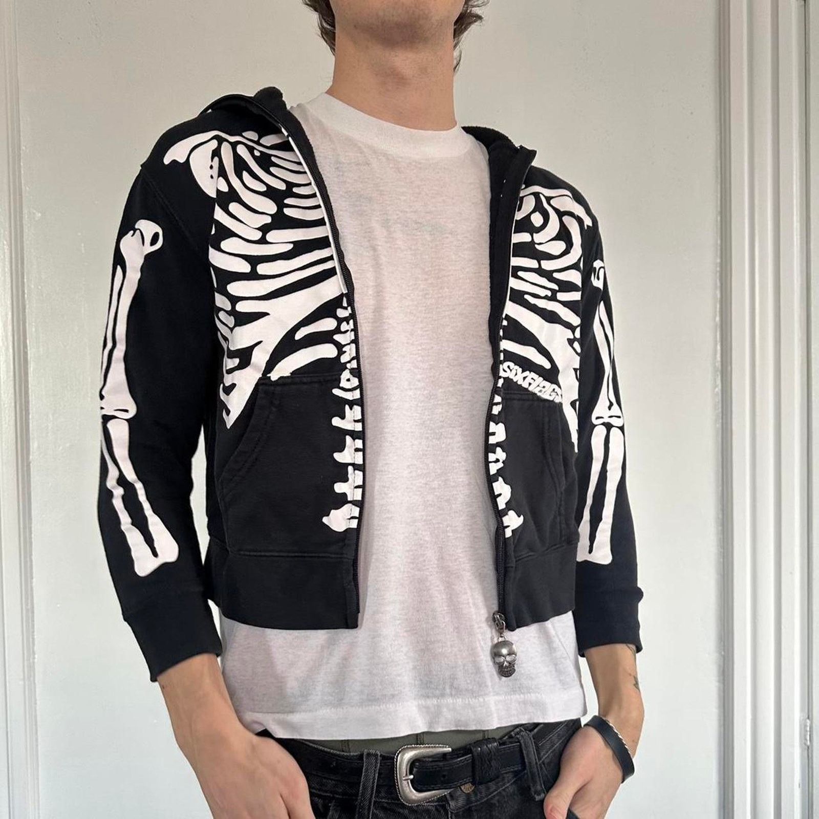 Vintage Vintage Y2K Skull Youth Six Flags Zip Hoodie Sweatshirt Size US XXS / EU 40 - 7 Thumbnail