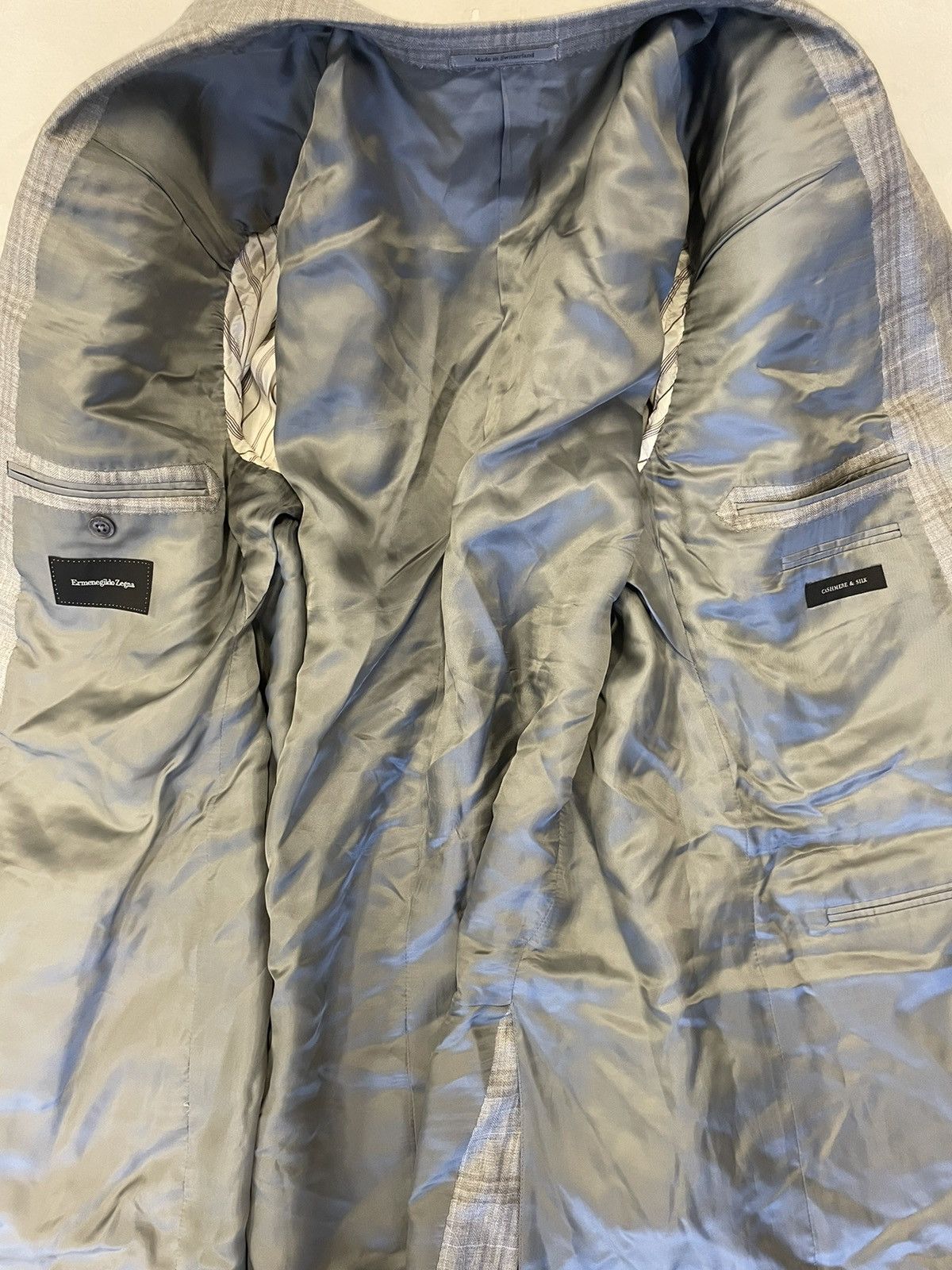 Ermenegildo Zegna Cashmere & Silk Check Jacket Size 50L - 9 Thumbnail