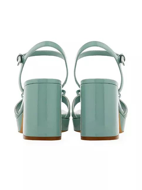 Salvatore Ferragamo o1s1rm0924 Patent Leather Sandals in Green Size US 7.5 / IT 37.5 - 3 Thumbnail