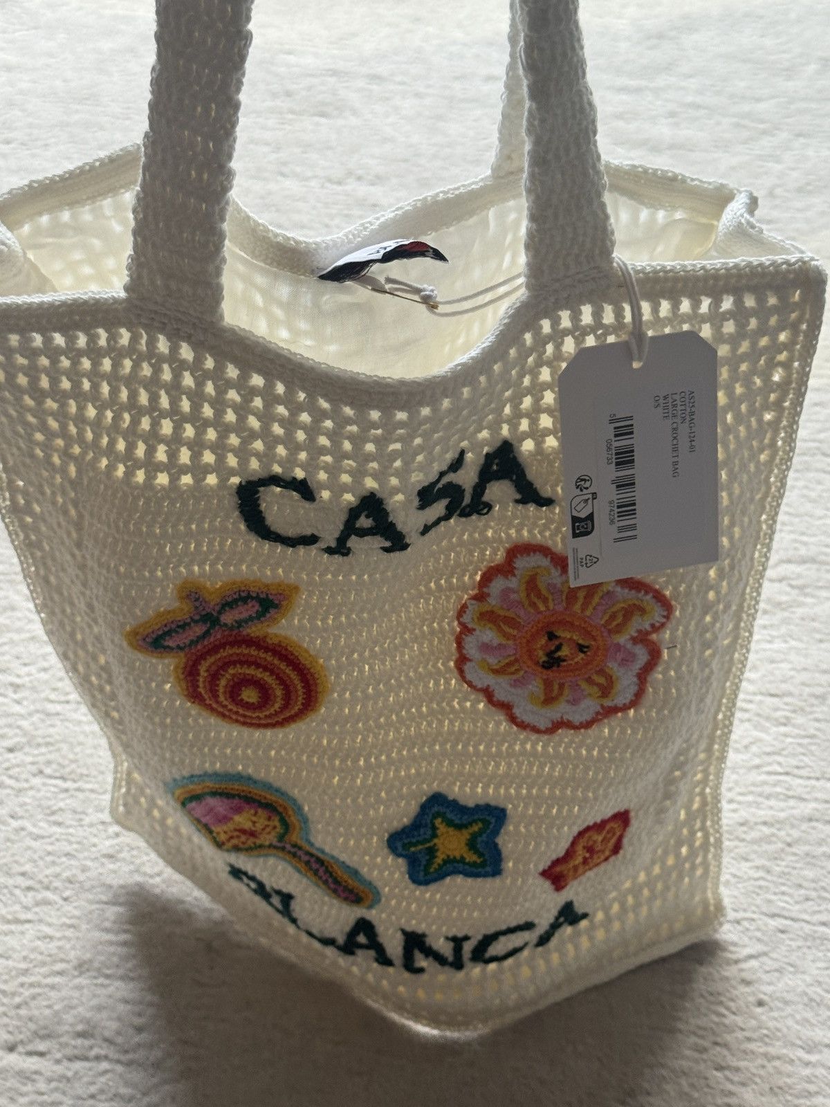 Casablanca Casablanca Crochet Tote Bag – White (Large) Size ONE SIZE - 4 Thumbnail