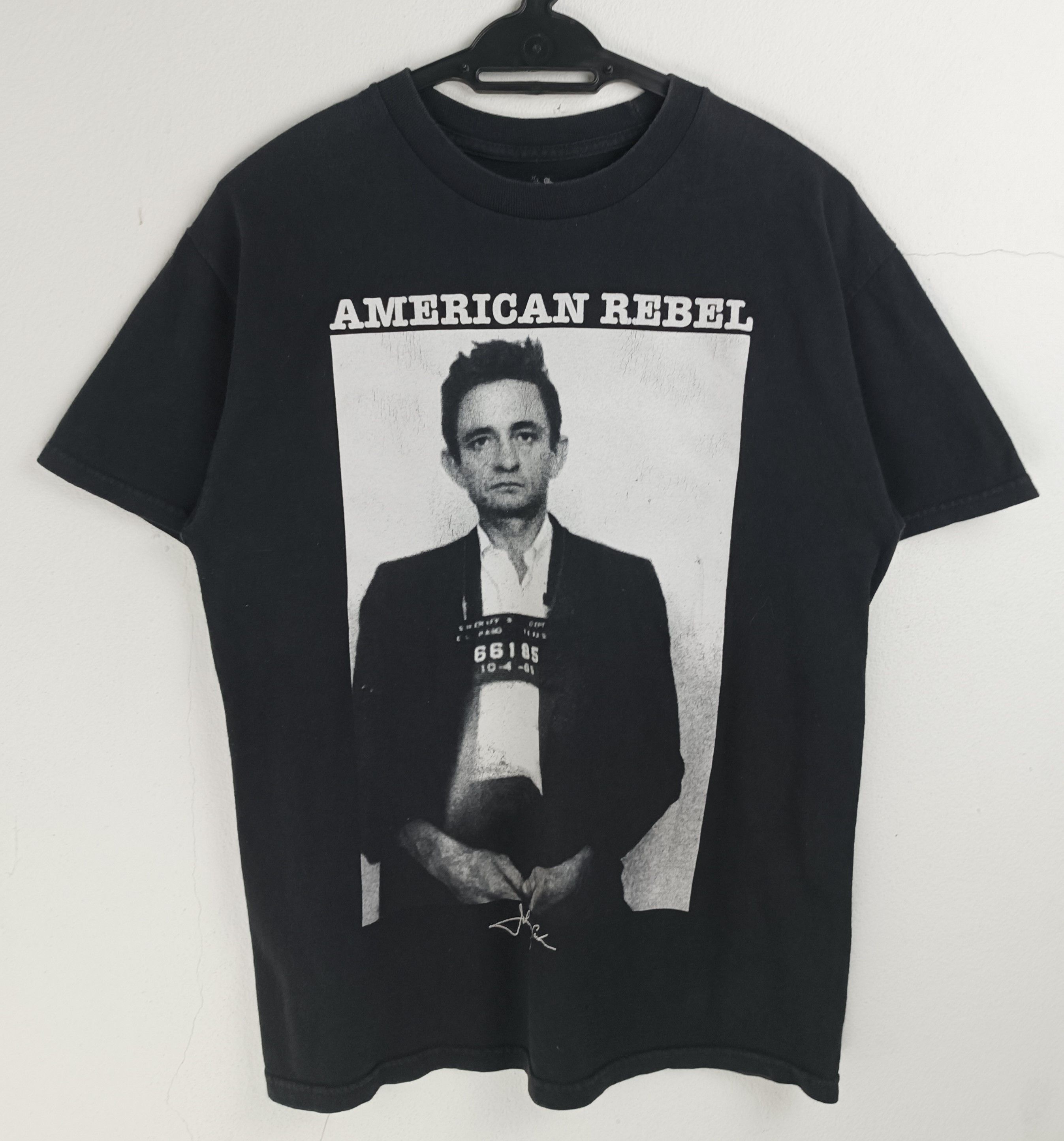 Band Tees VINTAGE JOHNNY CASH AMERICAN REBEL TEE elvis willie dylan Size US M / EU 48-50 / 2 - 3 Thumbnail
