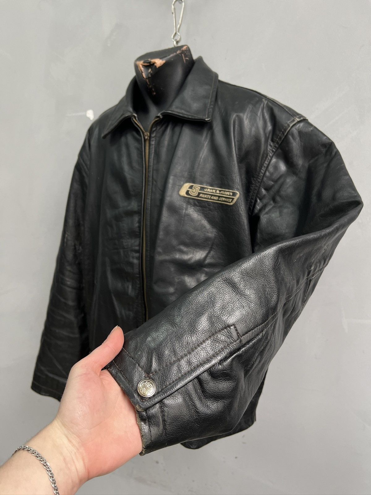 Jack & Jones Avant Garde retro schott style leather 90s jacket y2k Size US XL / EU 56 / 4 - 5 Thumbnail