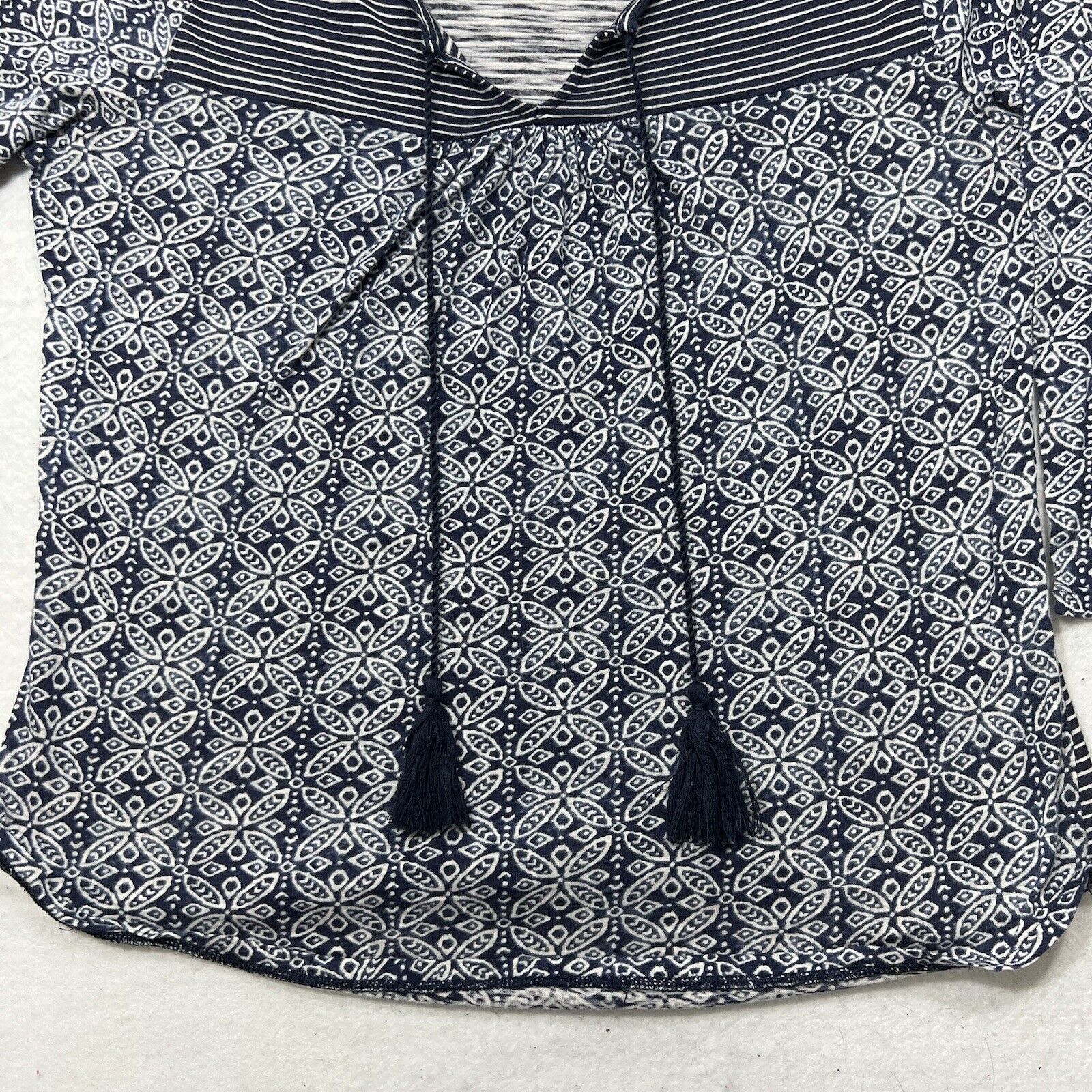 Lucky Brand Lucky Brand Blue Lightweight Pullover Blouse With Tassels Size M / US 6-8 / IT 42-44 - 6 Thumbnail