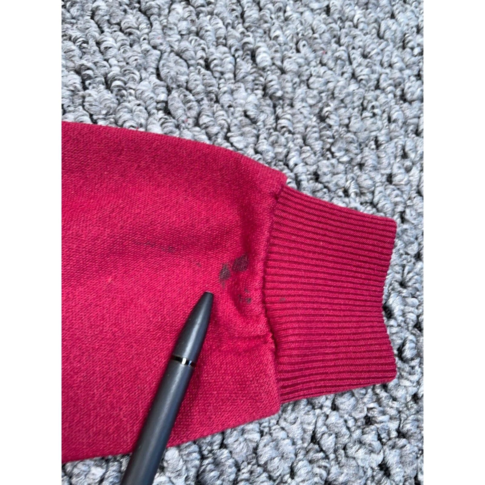 Vintage VTG Scandia Woods Sweater Adult Medium Red Blue Elbow Patches Collared Ribbed Knit Preppy Size US M / EU 48-50 / 2 - 4 Thumbnail