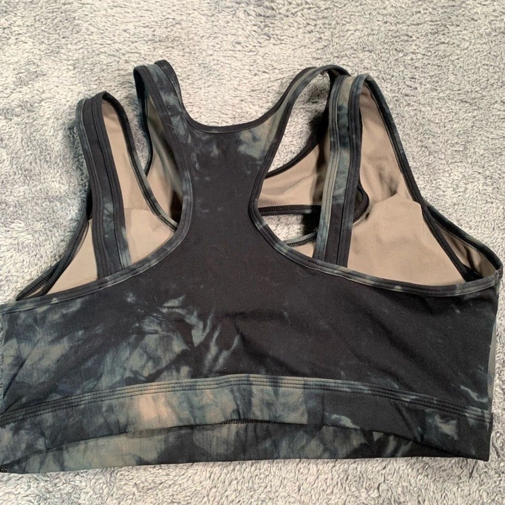 Vintage ALPHALETE Black and Gray Tie-Dye Sports Bra L Bra Women Size ONE SIZE - 5 Thumbnail