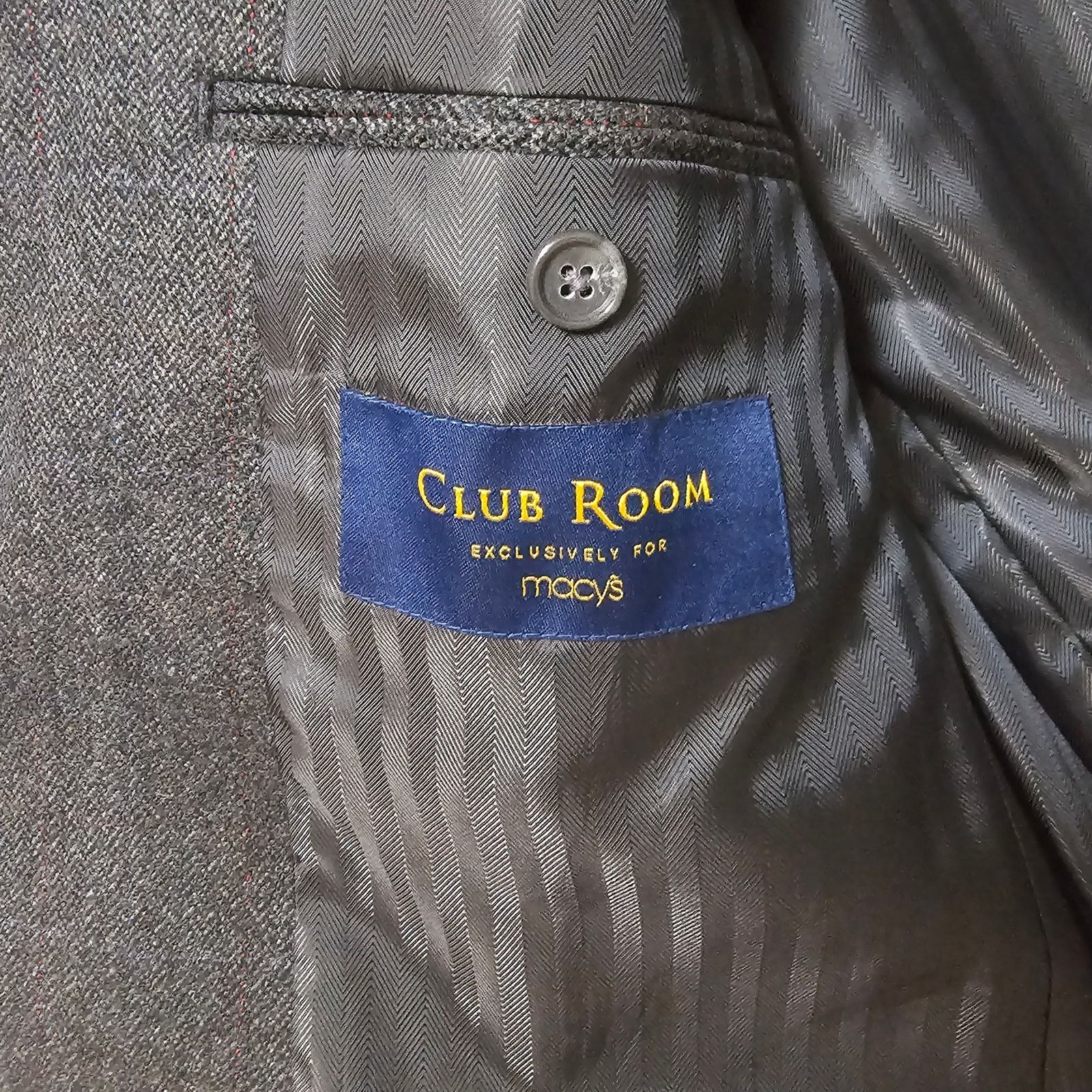Club Room Men's Club Room Wool Cashmere Blend Suit Jacket Size 43R Size 42R - 7 Thumbnail
