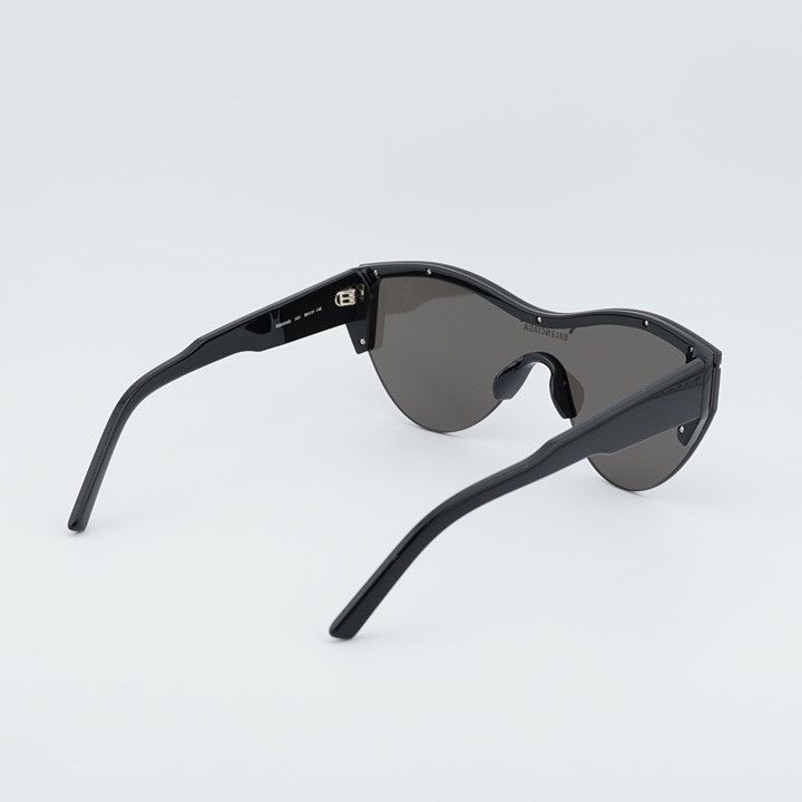 Balenciaga Balenciaga BB0004S 001 Semi Rim Sunglasses Black Shield Size ONE SIZE - 3 Thumbnail