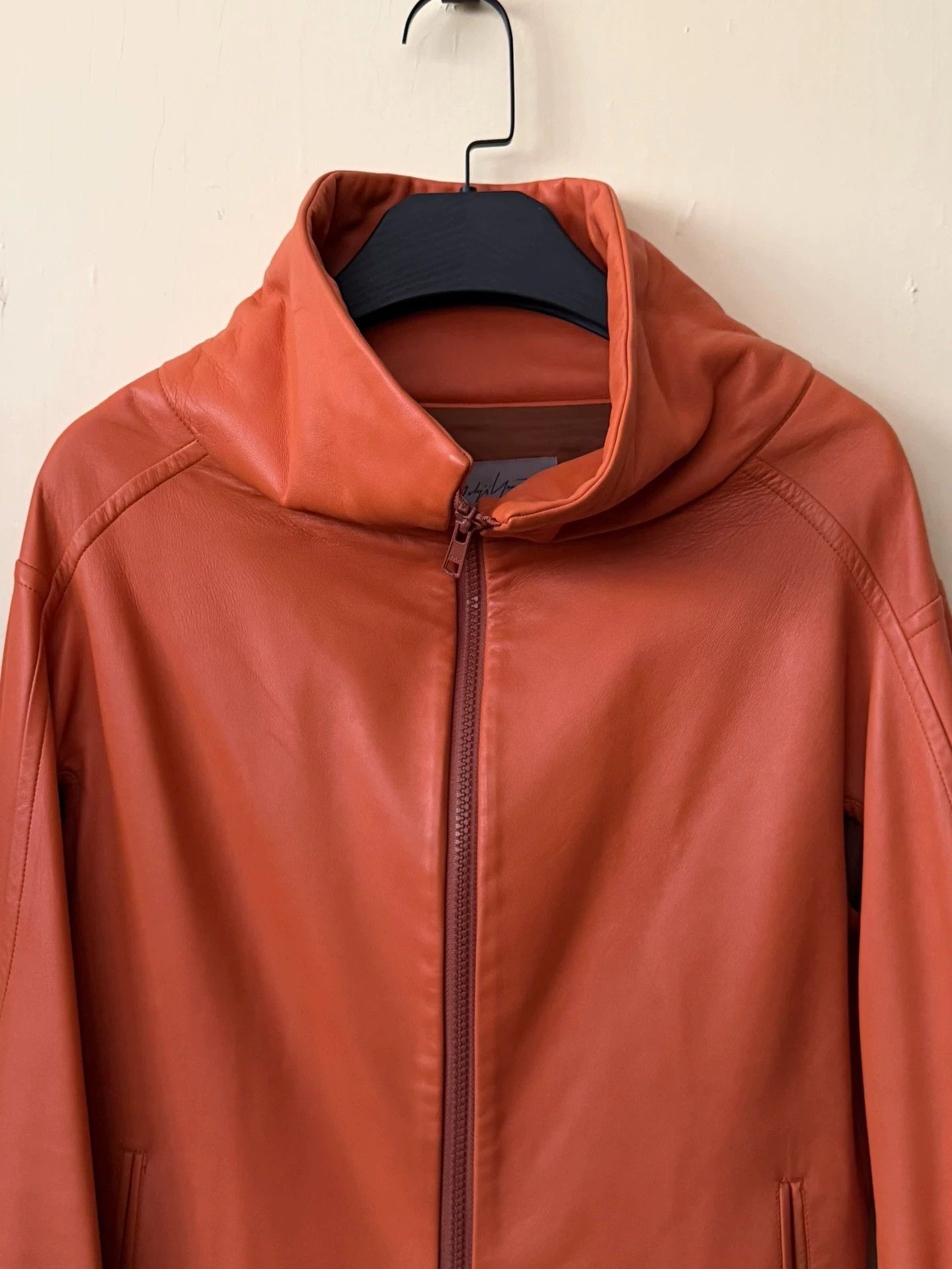 Yohji Yamamoto Yohji Yamamoto Main Line Hermes Orange Leather Jacket Size S / US 4 / IT 40 - 3 Thumbnail