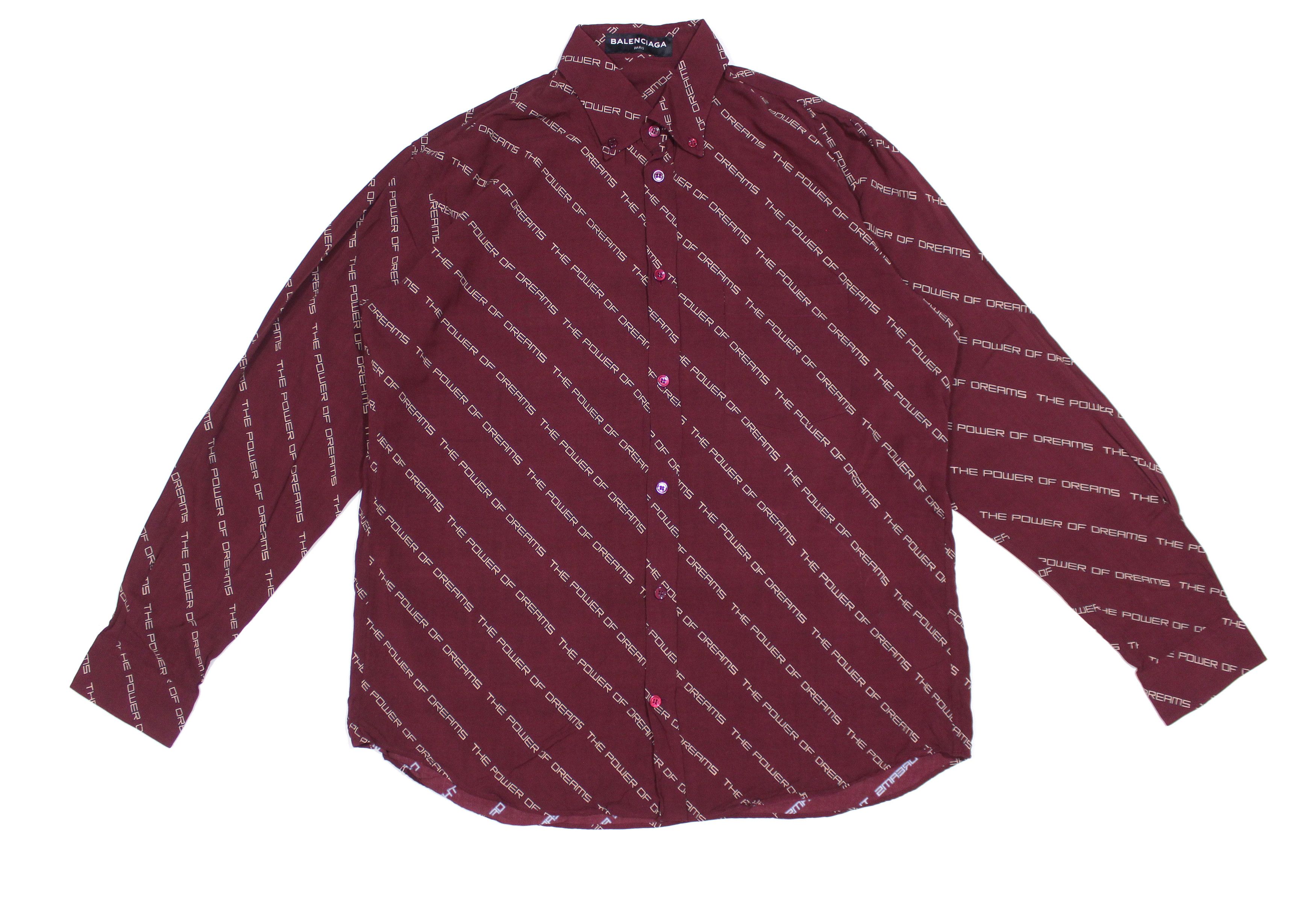 Balenciaga 2017 "Power Of Dreams" Monogram Oversize Shirt With Tags Size US M / EU 48-50 / 2 - 1 Thumbnail